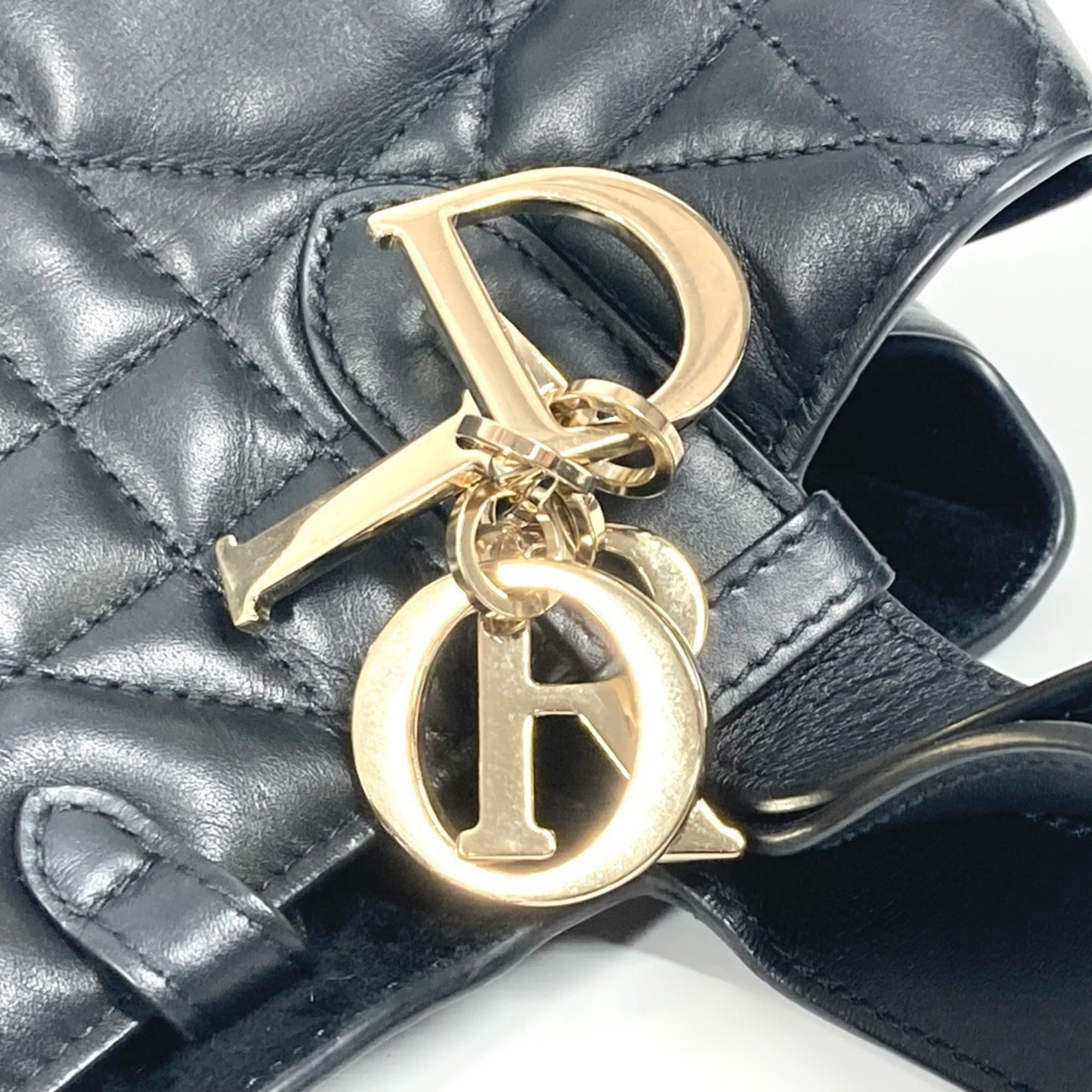 Christian Dior Dior M2821OSHJ 2WAY Bag Toujour Medium Tote Handbag with Pouch Shoulder Calfskin Women's Black — Like New