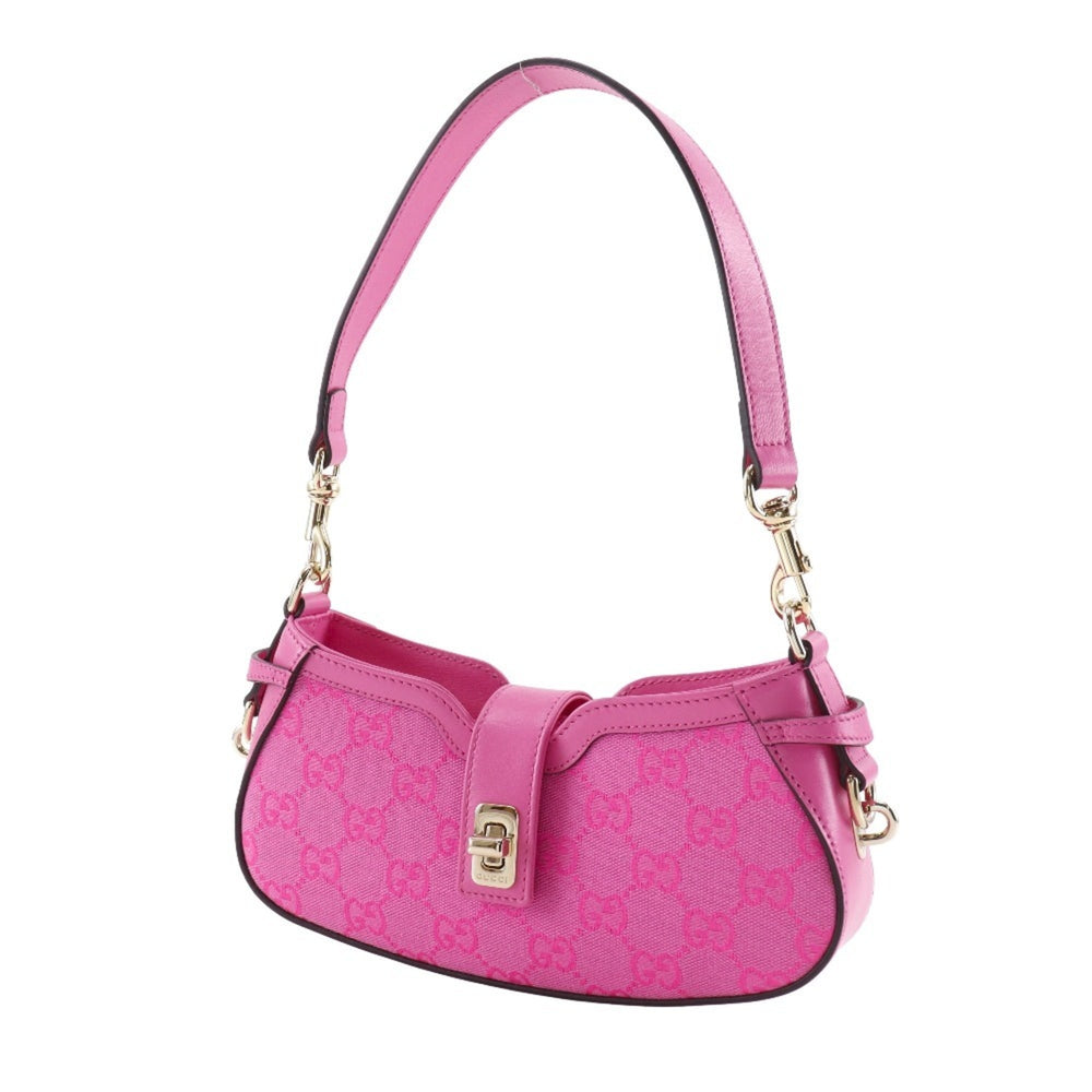 Gucci Moonside Mini Shoulder Bag 786035, GG Canvas, Pink, Zippered, Women's — Like New