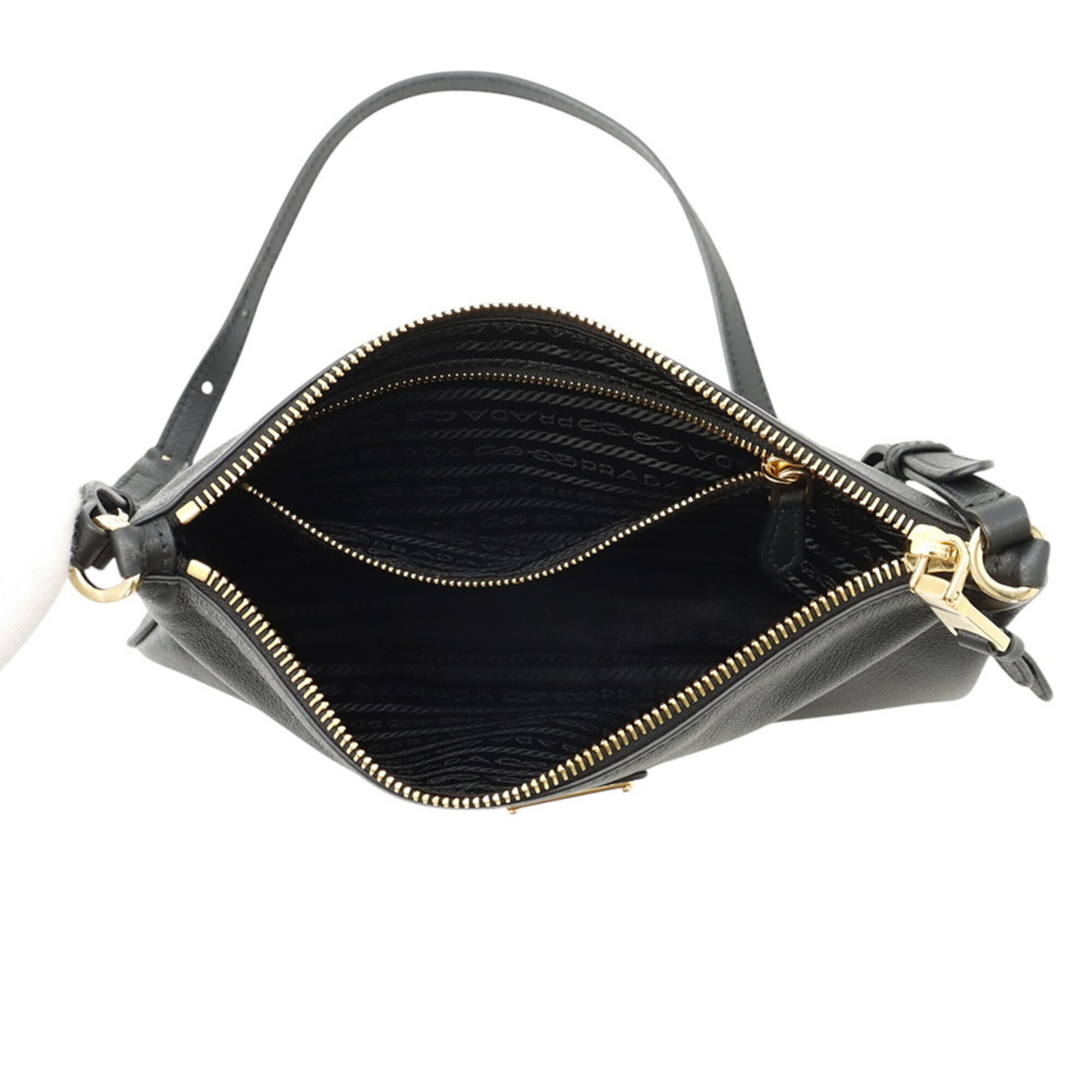 Prada Shoulder Bag Triangle Leather 1BC238 PRADA Handbag — Like New
