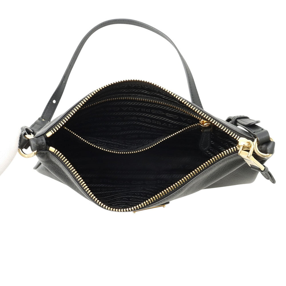 Prada Shoulder Bag Triangle Leather 1BC238 PRADA Handbag — Like New