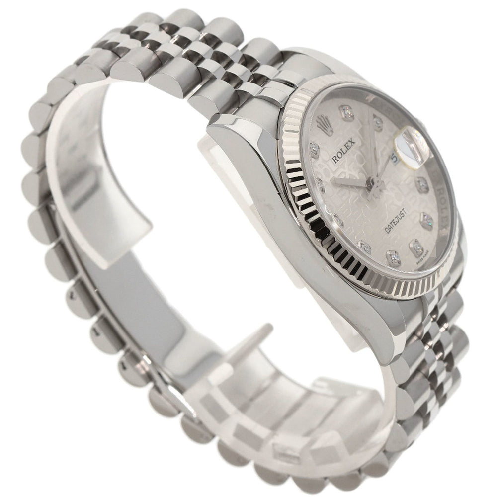Rolex 116234G Datejust 10P Diamond Watch Stainless Steel SS K18WG Men's ROLEX — Good