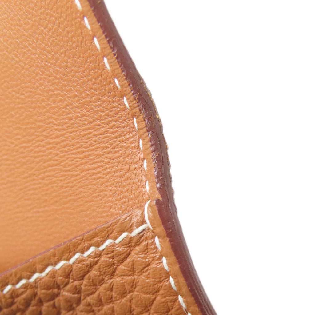 Hermès Dogon Compact Gold with Silver Hardware, Coin Case, Taurillon, Women's, HERMES