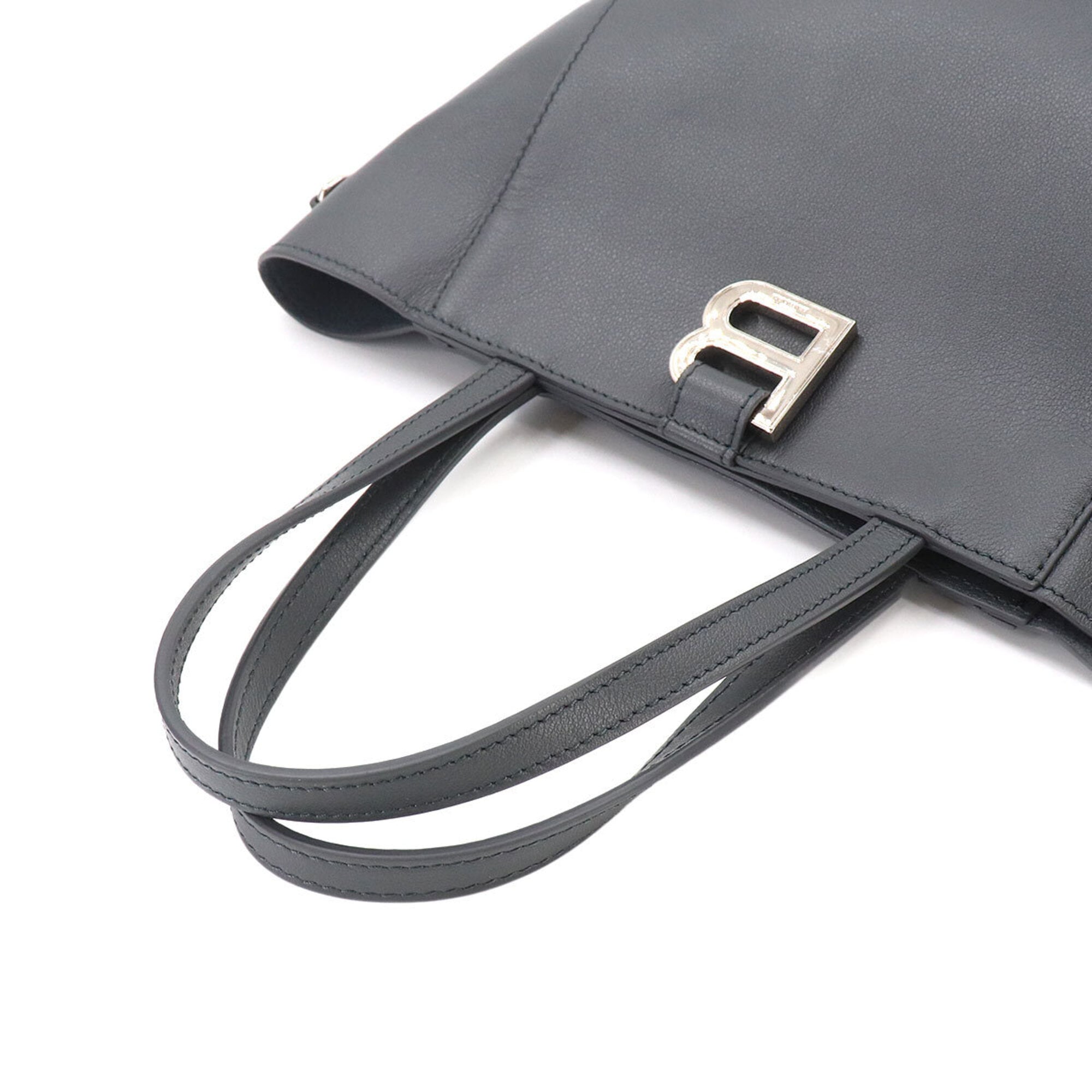 Balenciaga Hourglass Soft Small 2-way Tote Shoulder Handbag Leather Gray 810415 — New - Store Return