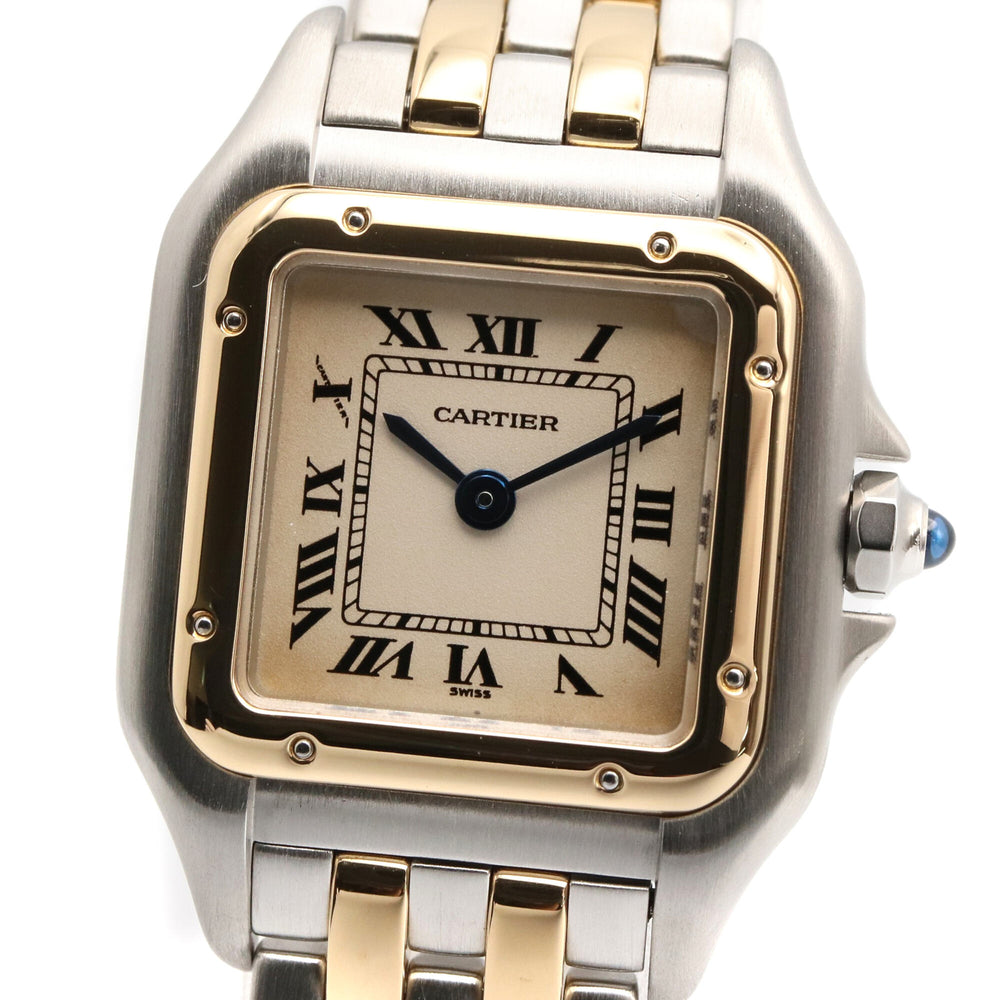 Cartier Panthère SM 2-Row Watch, 18K (Yellow Gold) Stainless Steel, Ladies', Ivory (W25029B6) — Very Good