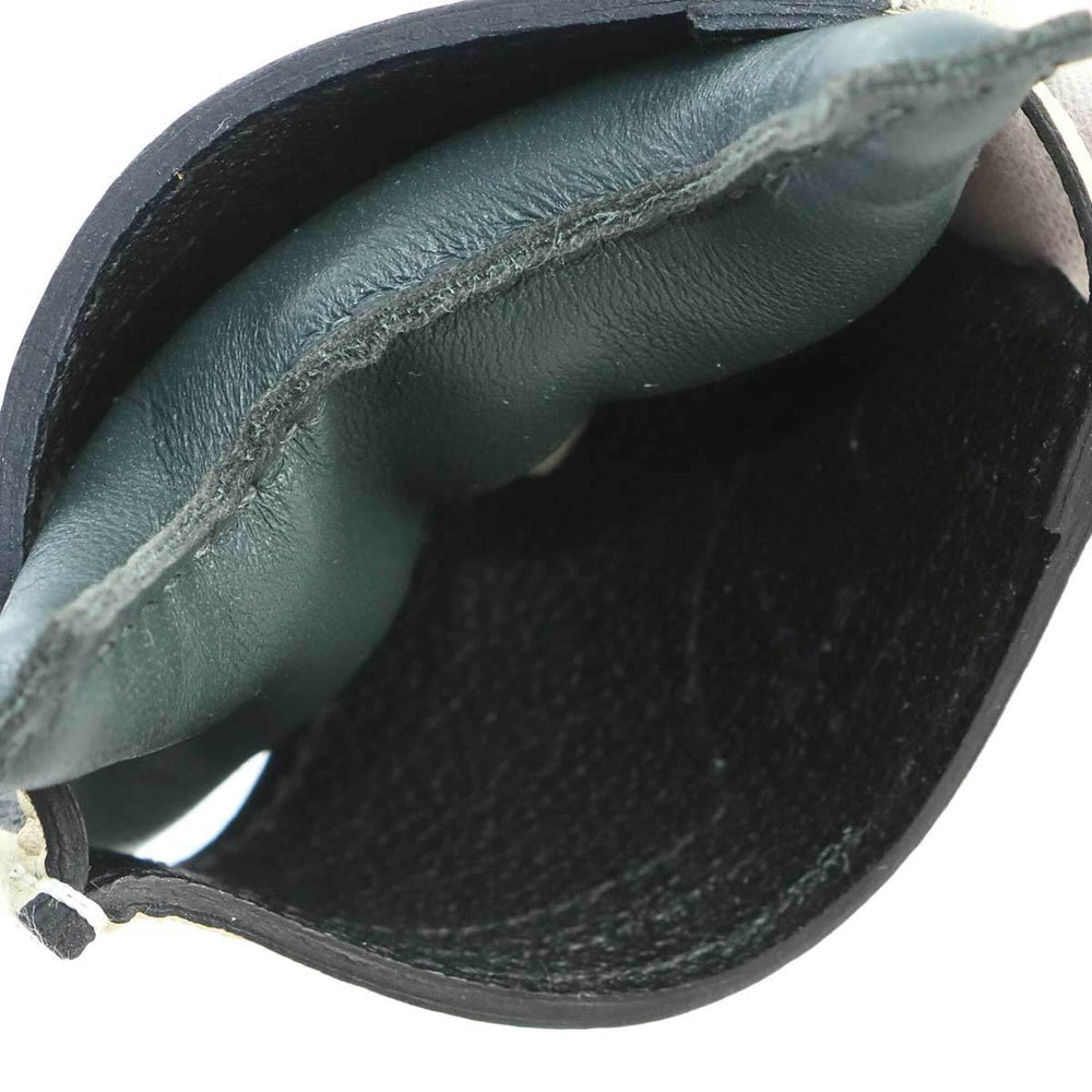 Hermes Rodeo Robeo Coeur PM accessory bag charm, Agneau Milo Swift leather, Vert Mangrove, Black, Craie, K stamp — New - Store Return