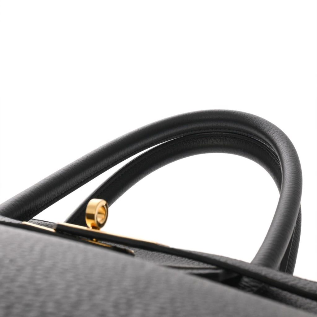 HERMES Birkin 40 Black C Stamp (circa 2018) Unisex Togo Handbag A Rank Pre-owned Ginzo