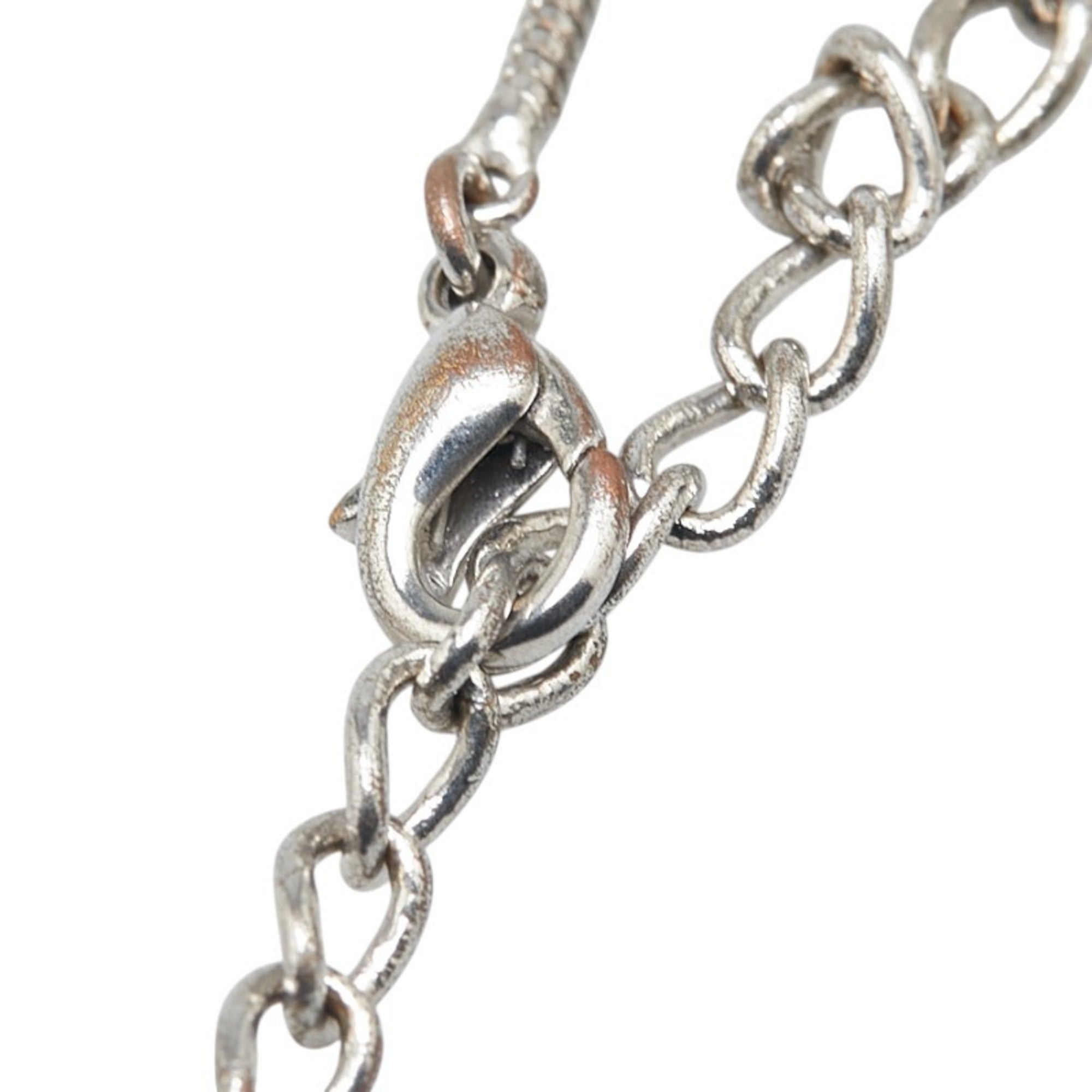 Christian Dior Dior Heart CD Logo Necklace in Silver Metal for Women