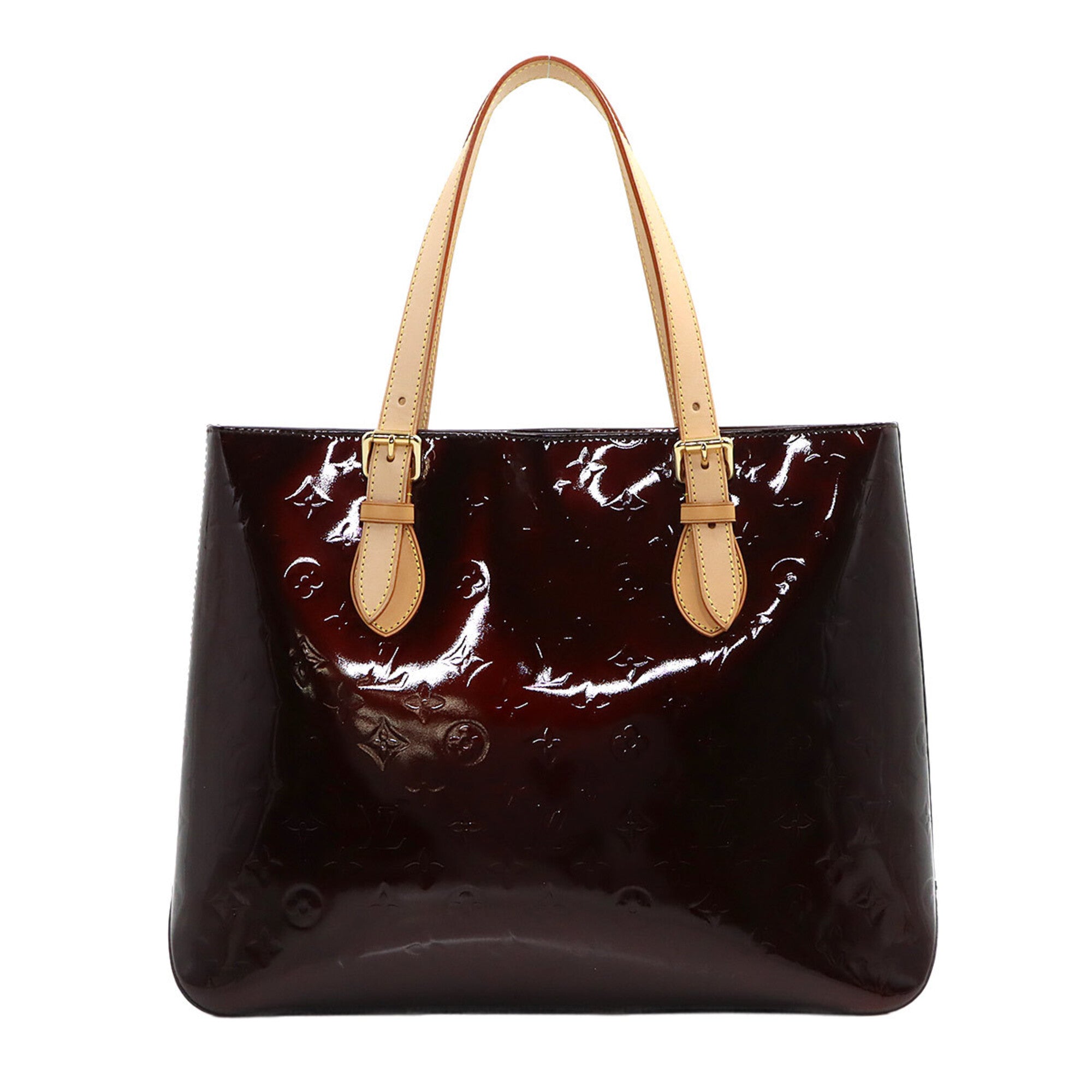 Louis Vuitton Monogram Vernis Brentwood Tote Handbag, Leather, Amarante, M91994, Gold Hardware — Like New