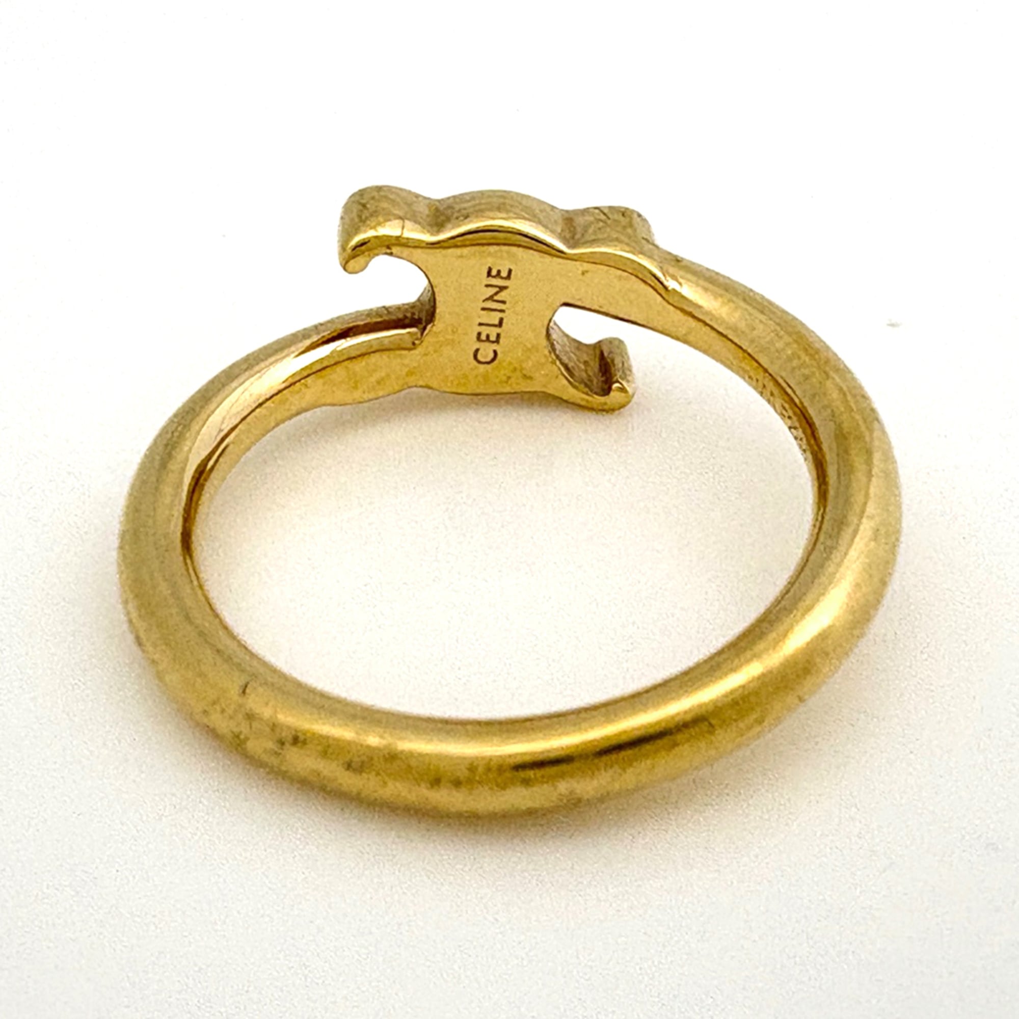 Celine Triomphe Ring, GP Gold, Women's