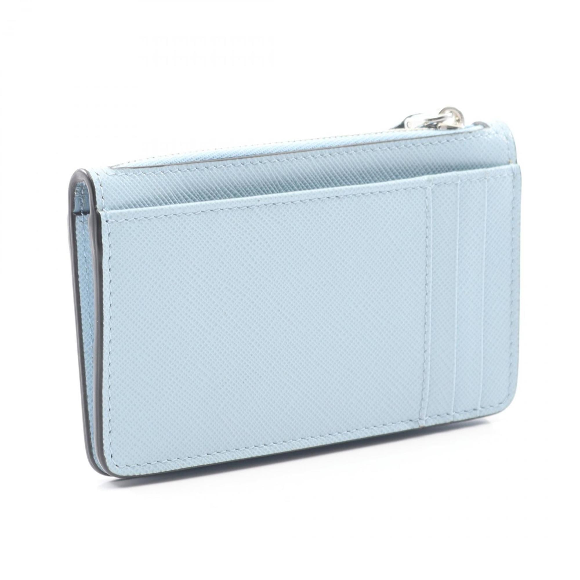 Prada SAFFIANO TRIANGLE Wallet with Coin Purse, Saffiano Leather, Women's, Blue, 2MC084