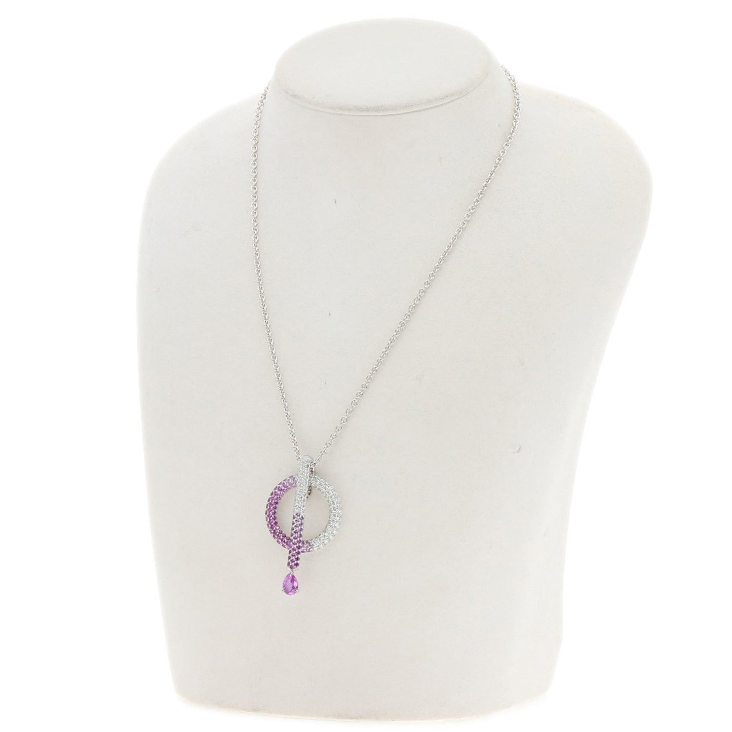 CHANEL Pink Sapphire and Diamond Necklace in 18K White Gold for Women