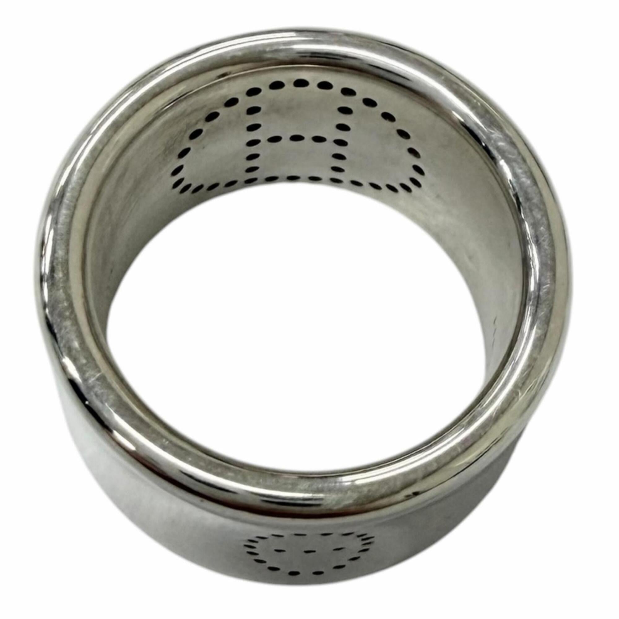 HERMES AG925 Eclipse Ruban Ring, Silver, Size 46, Weight 11.12g, Women's/Men's — Like New