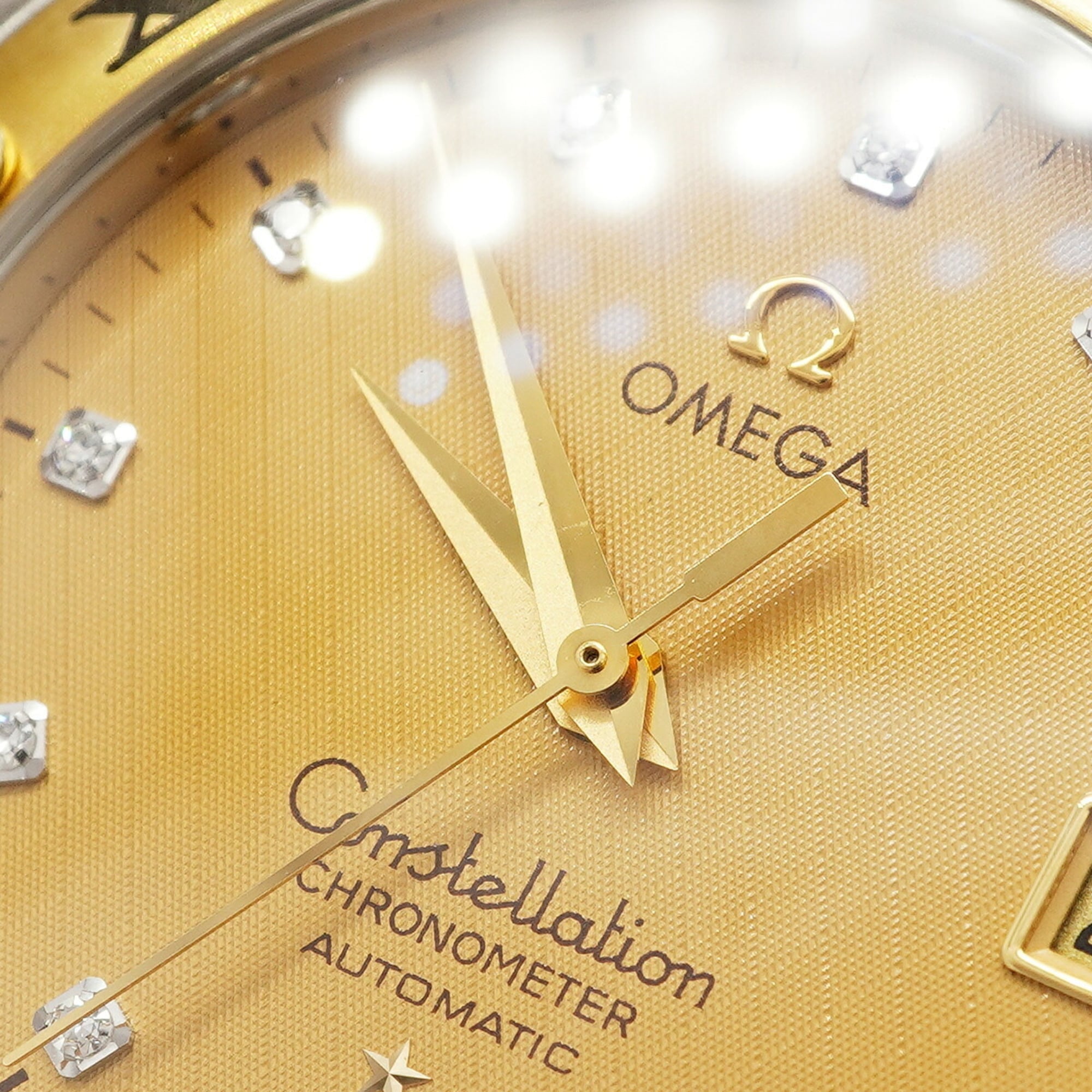 Omega Constellation Two-Tone Diamond 1202.15 Gold Dial Men's Watch — Good