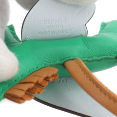 Hermes Rodeo Pegasus PM Accessory Bag Charm, Agneau Milo, Mint, Sesame, Blue Brume, U Stamp — New - Store Return
