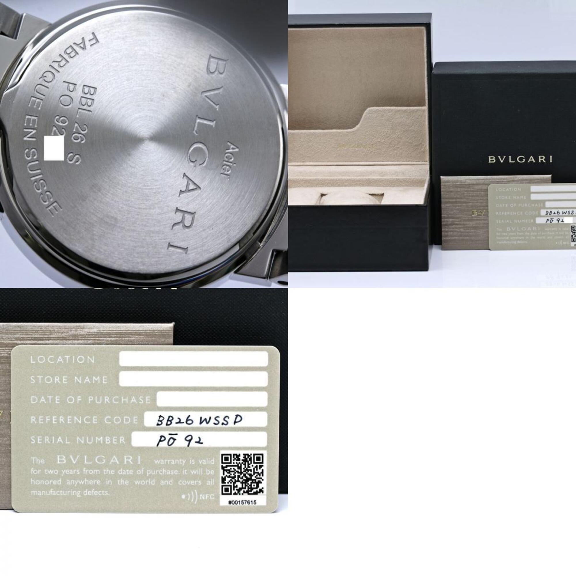 BVLGARI Bulgari BB26WSSD N BBL26S Women's Watch Stainless Steel 40498 — Very Good