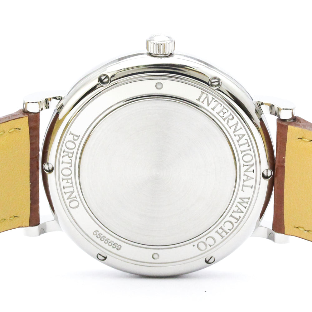 IWC Portofino Steel Leather Automatic Mens Watch IW356517 Polished — Very Good