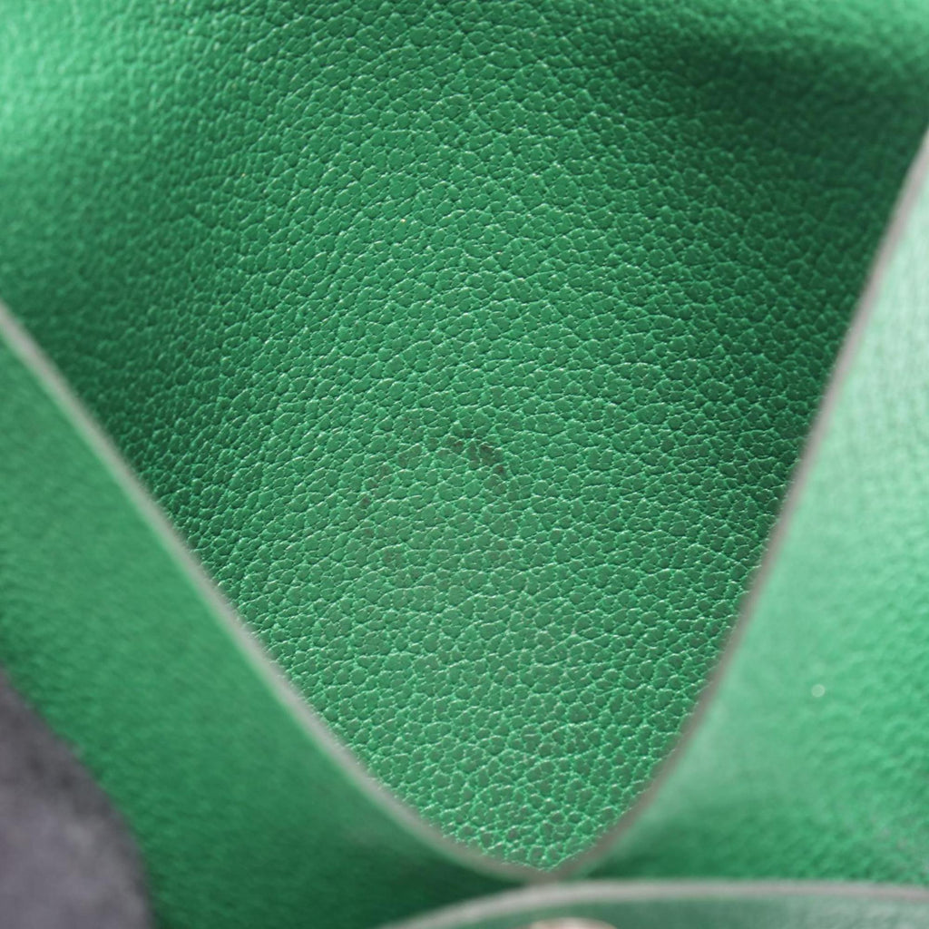 Hermes Hermès Bastia Bamboo Wallet with Coin Purse, Chevre, Women's, Green