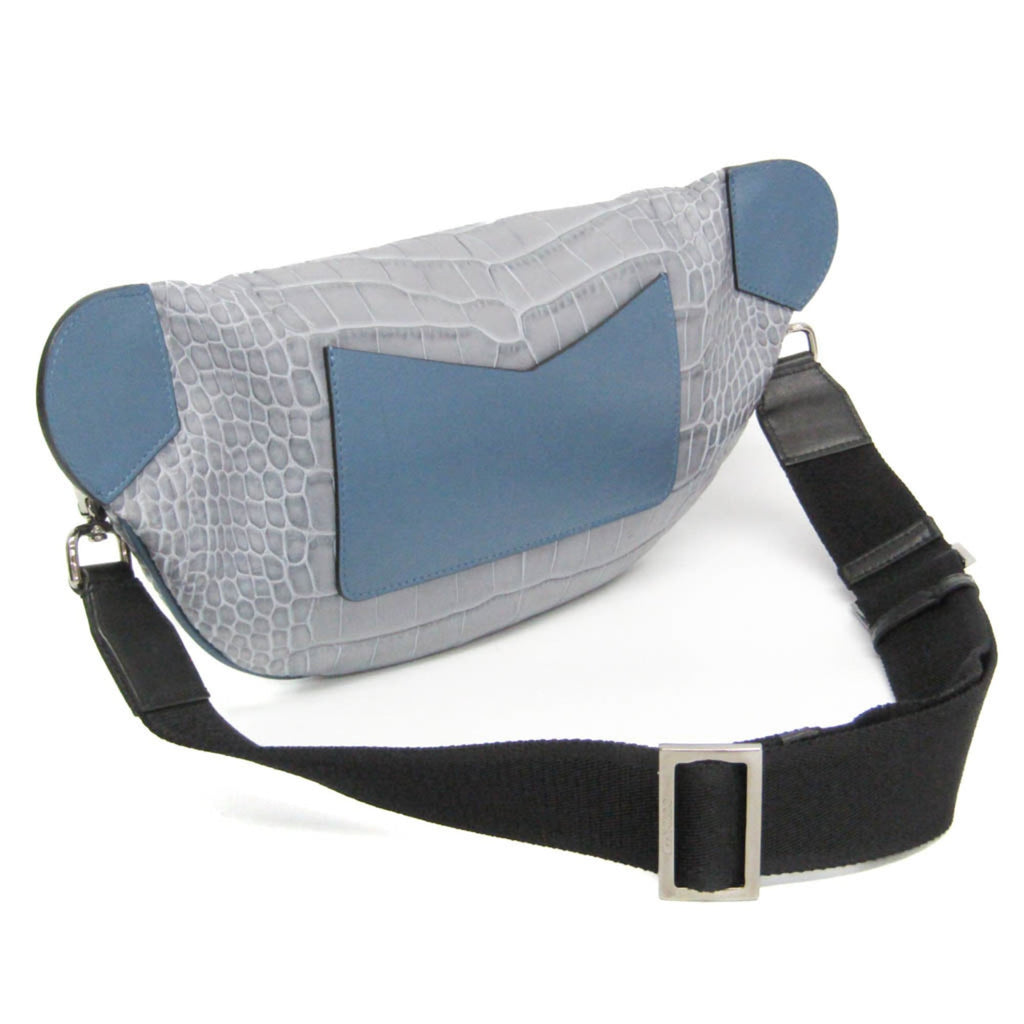 Jimmy Choo Women's Leather Fanny Pack,Sling Bag Blue,Gray