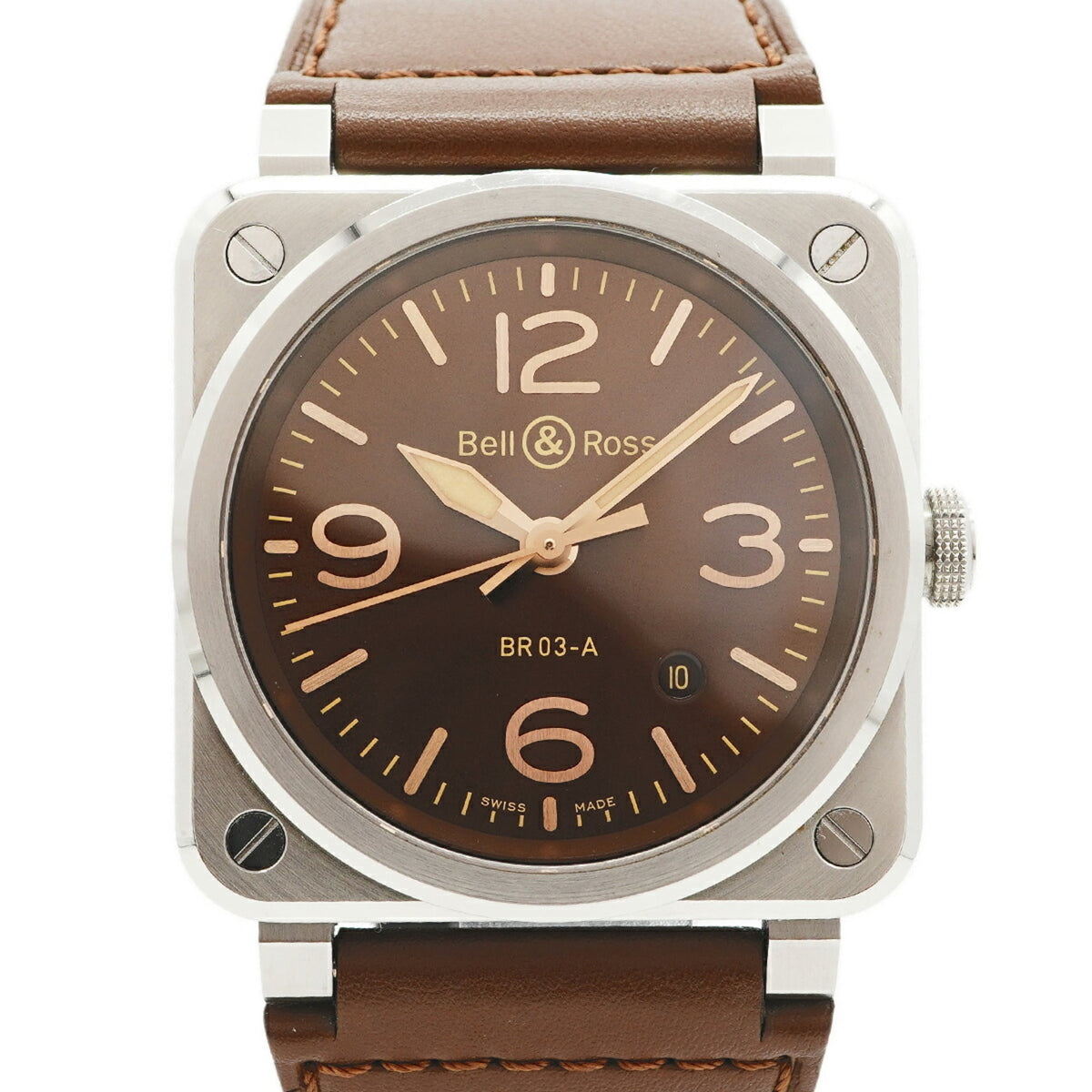 Bell & Ross BR03 Golden Heritage BR03A-GH-ST SCA Brown Dial Men's Watch — Very Good