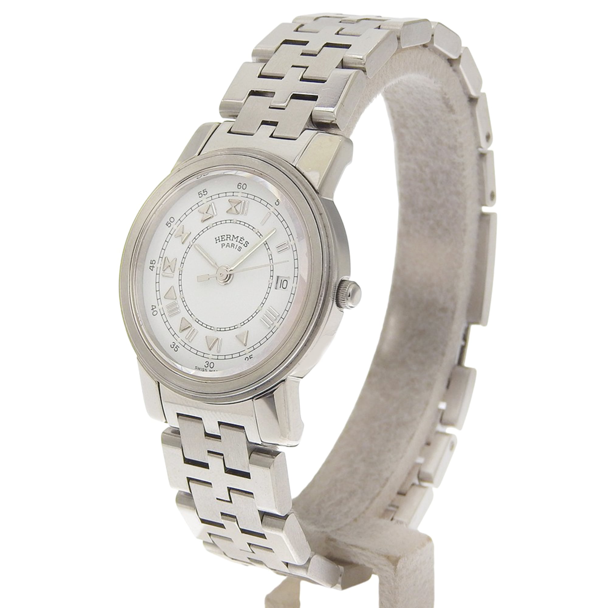 Hermès Carrick Women's Stainless Steel Quartz Watch with Analog Display and White Dial — Good