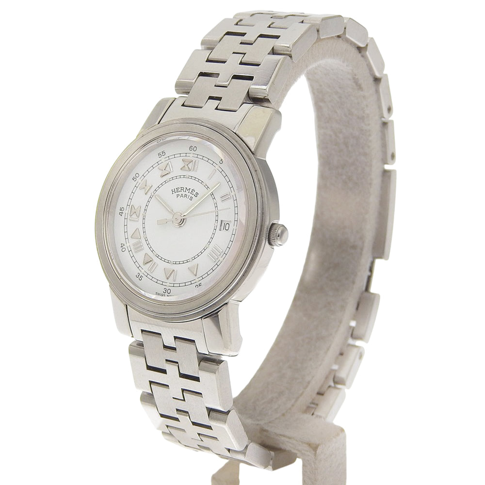 Hermès Carrick Women's Stainless Steel Quartz Watch with Analog Display and White Dial — Good