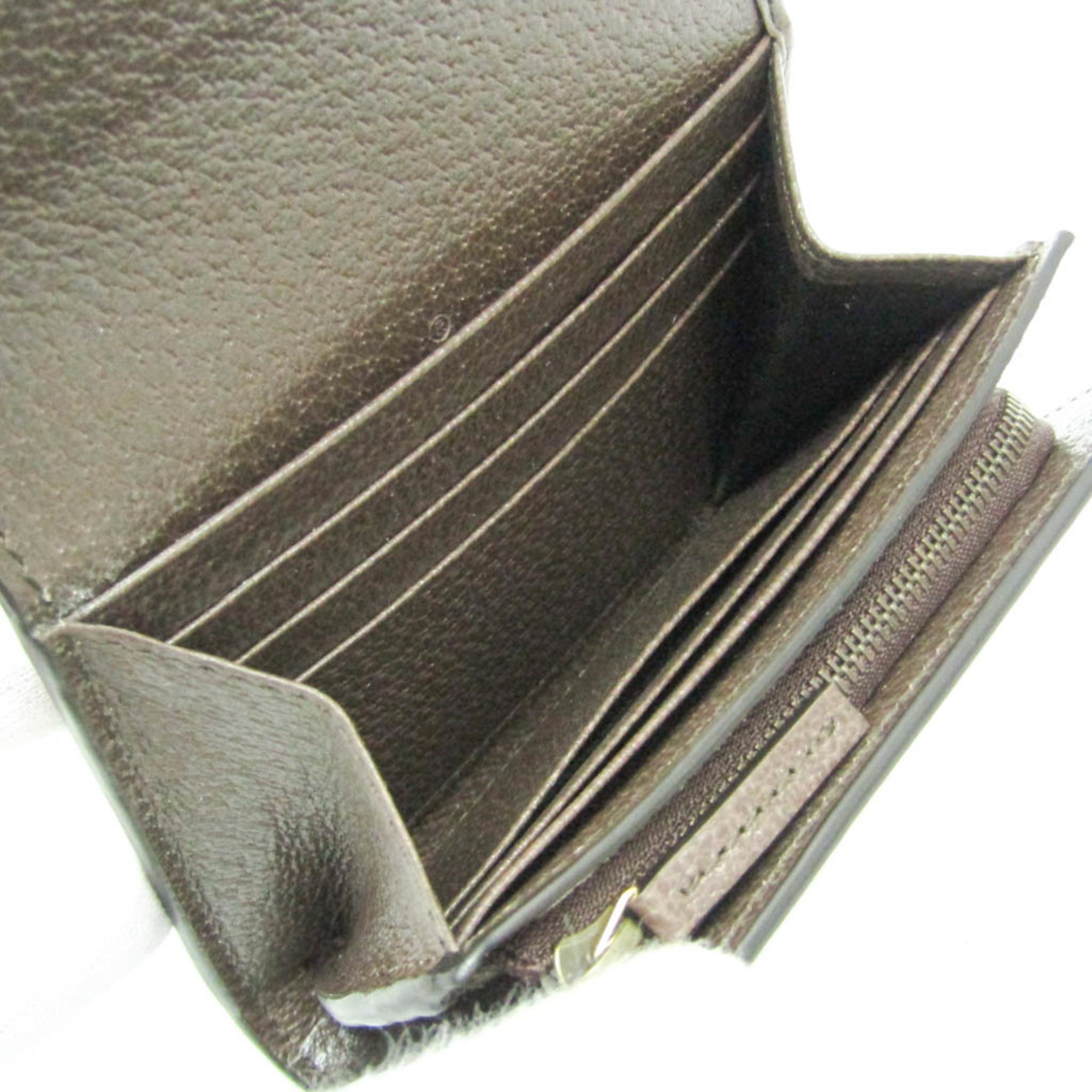 Gucci Bamboo Diana Jumbo GG 658635 Women's Canvas,Leather Wallet (bi-fold) Beige,Brown