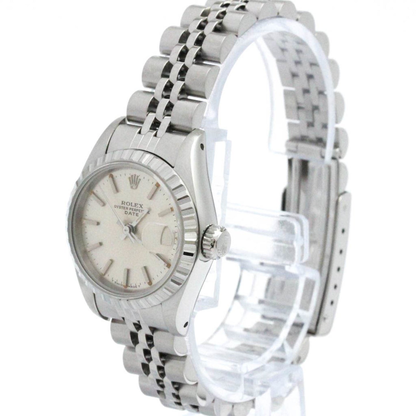 ROLEX Oyster Perpetual Date 69240 18K White Gold Steel Automatic Watch
