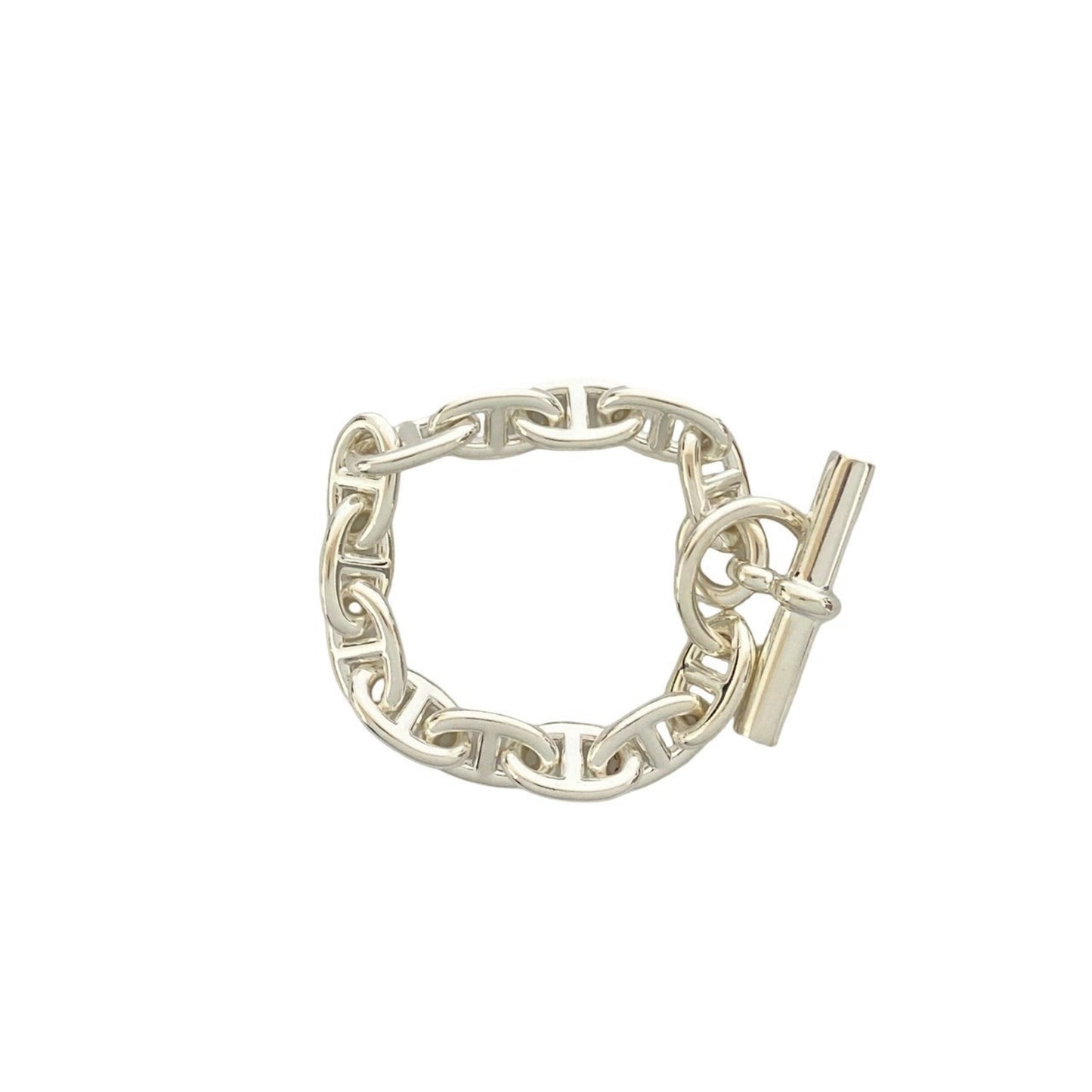 HERMES Chaine d'Ancre MM 13-link Sterling Silver 925 Chain Bracelet Accessory me2-9