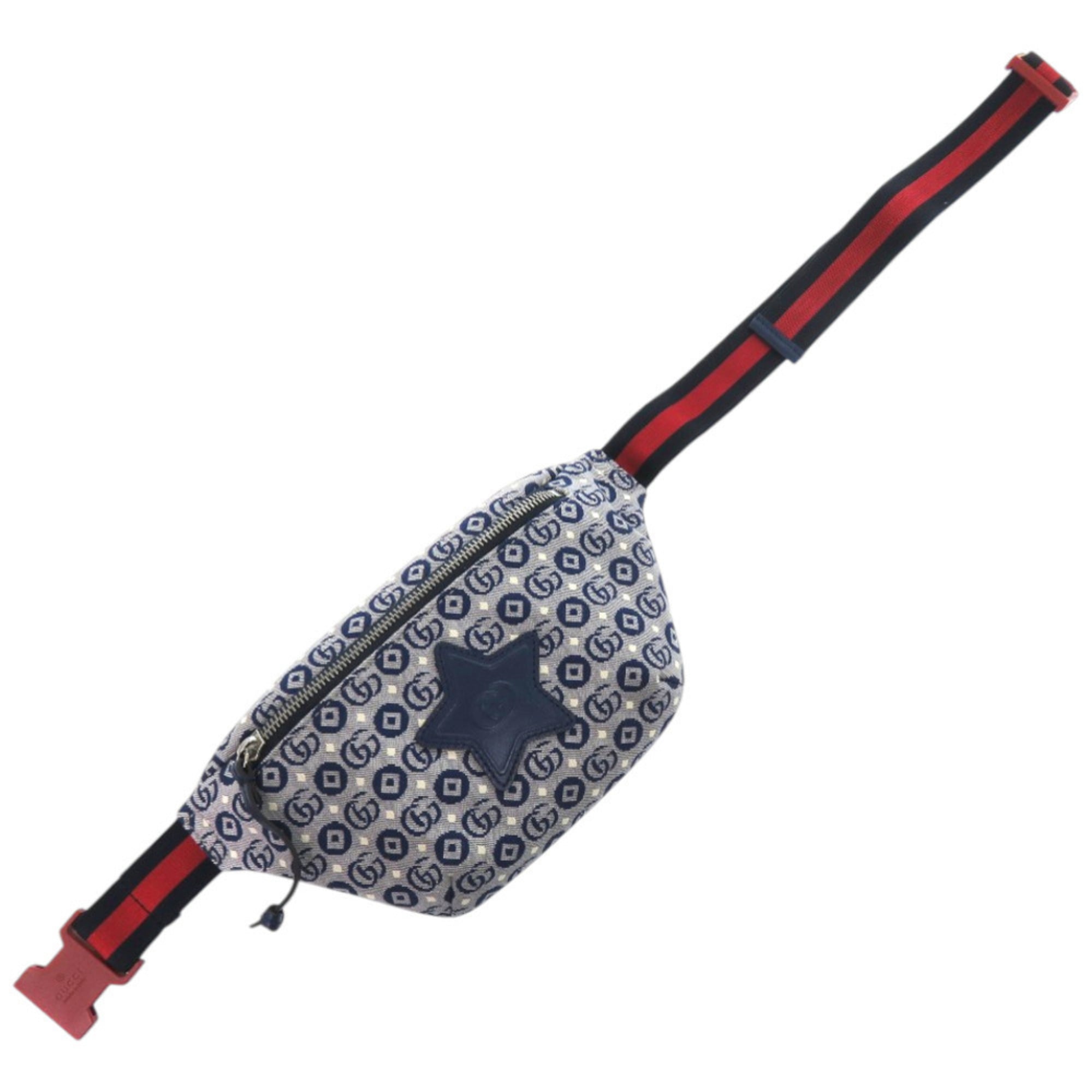 Like new Gucci children's star waist pouch 502095, canvas and leather, blue, 1584 GUCCI — Like New