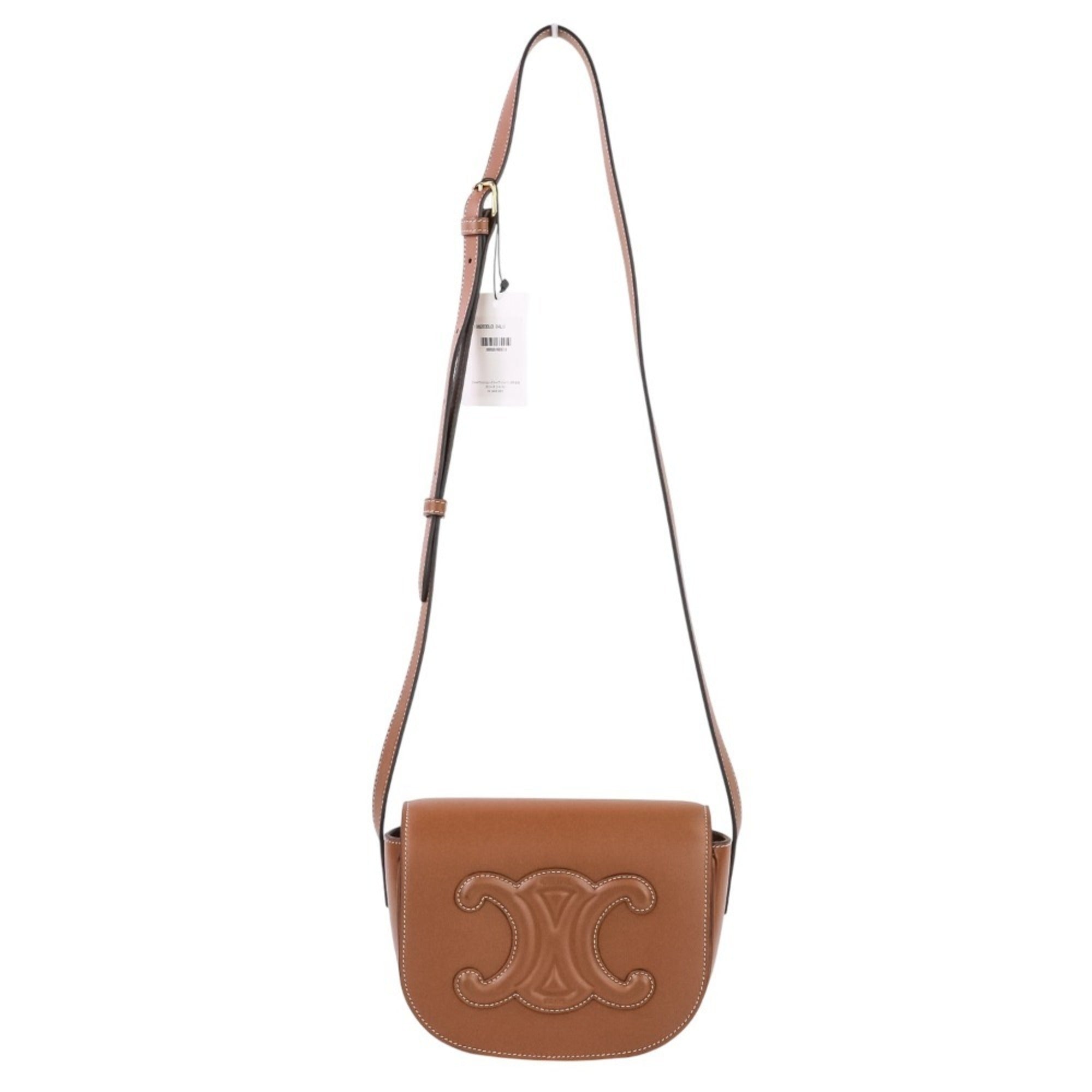 CELINE Folco Cuir Triomphe Shoulder Bag, Brown, Women's, Luxs, Pre-owned Brands — Like New