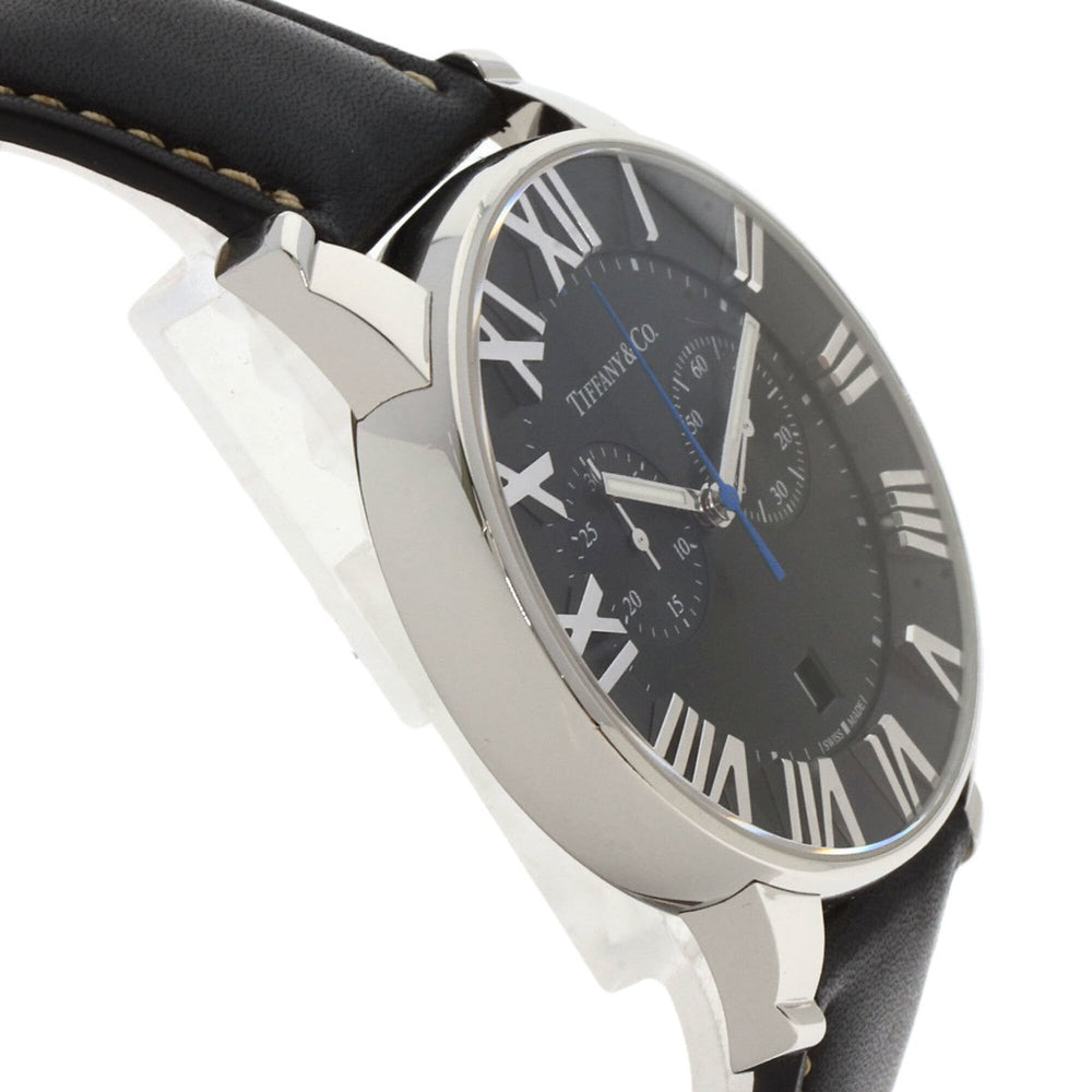 Tiffany & Co. Atlas Dome Chronograph Watch, Stainless Steel/Leather, Men's — Very Good