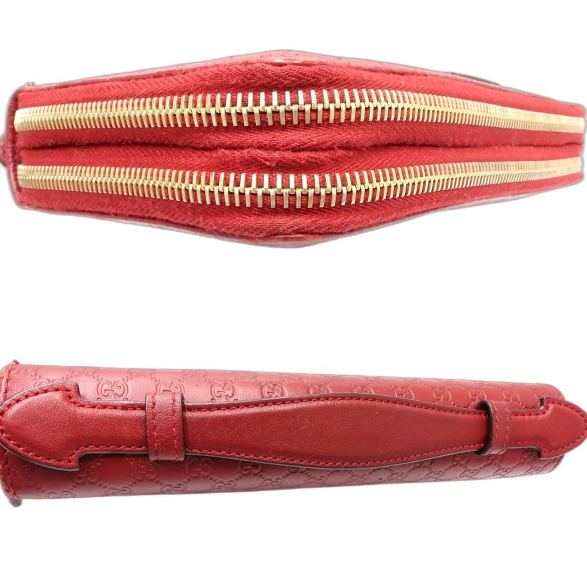 GUCCI Micro Guccissima Travel Case 544250, Organizer Multi-Case, Leather, Red, Women's, 181879