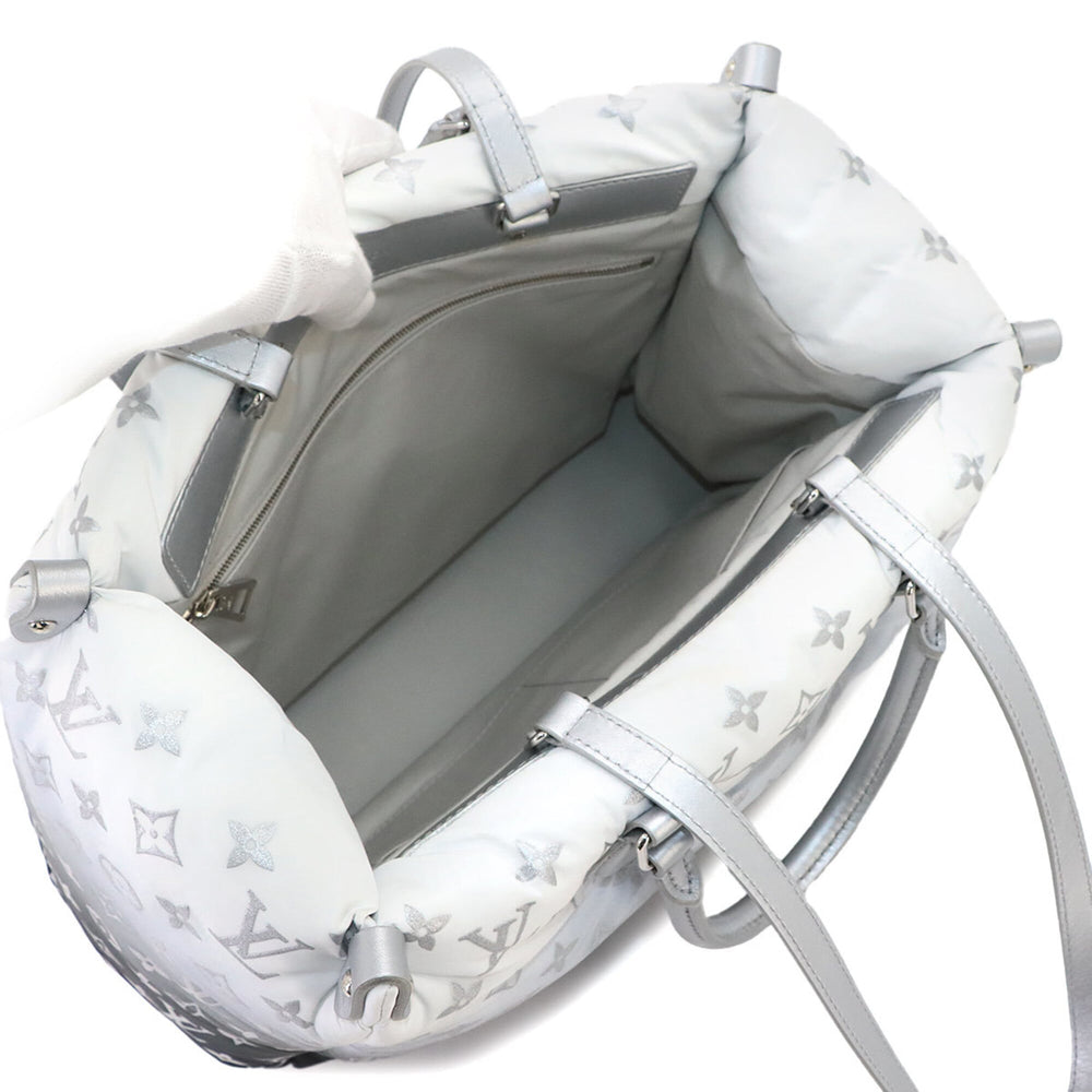 Louis Vuitton Onthego MM LV SKI 2-way Tote Shoulder Handbag Monogram Nylon Frost M11847 RFID — Like New