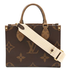 LOUIS VUITTON Monogram OnTheGo PM Handbag/Shoulder Bag, Bicolor Brown, M46373 (Handbag, Pouch Missing) — Like New