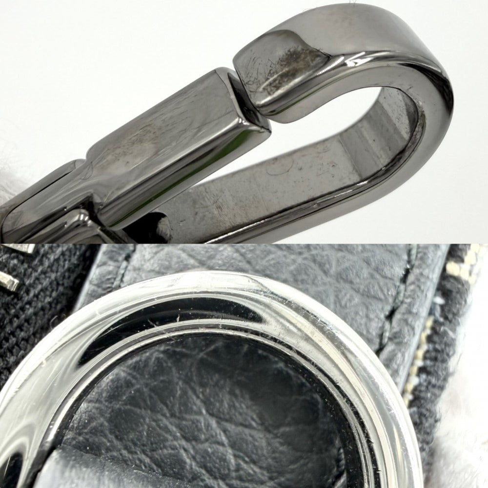 Christian Dior Men's Oblique Rider Micro Pouch Shoulder Bag, Mini Crossbody Canvas Leather, Navy, Silver Hardware — Like New