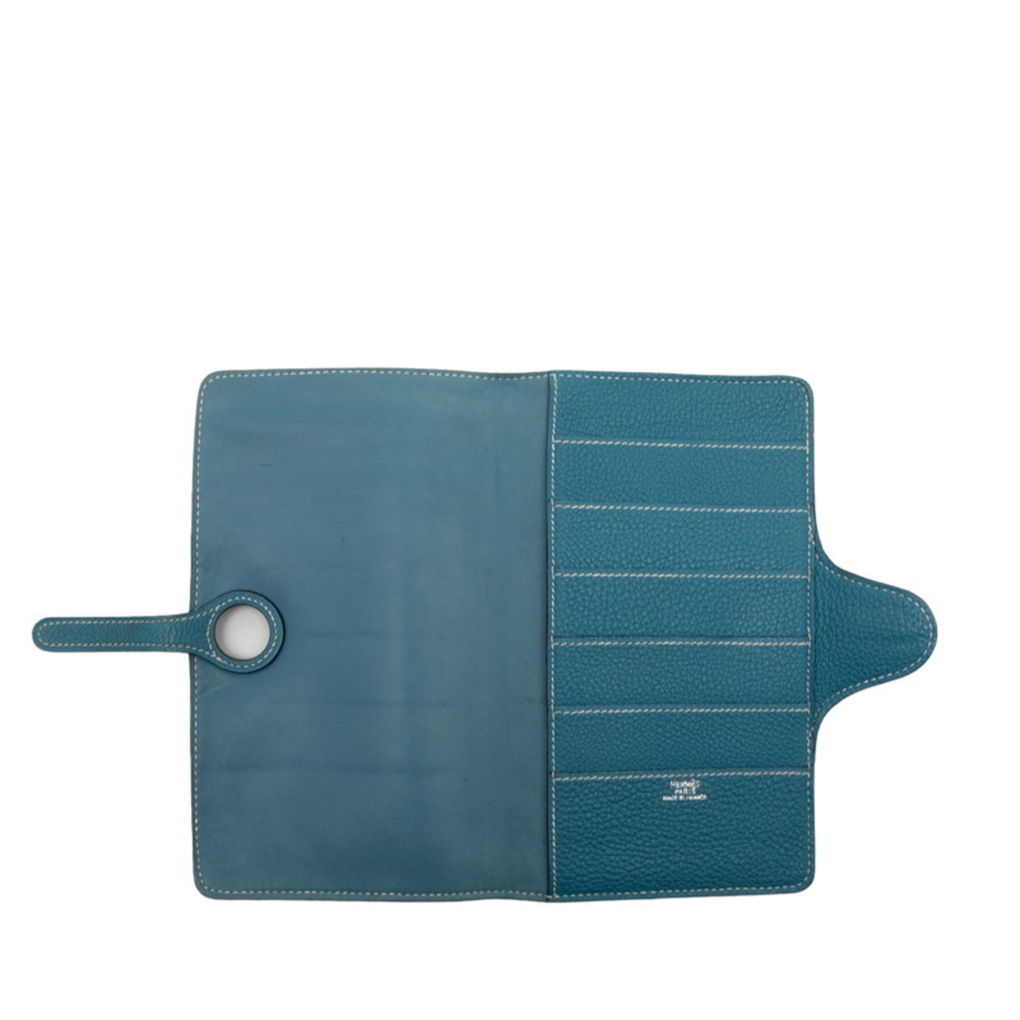 Hermes Dogon Bifold Wallet Blue Togo Women's HERMES