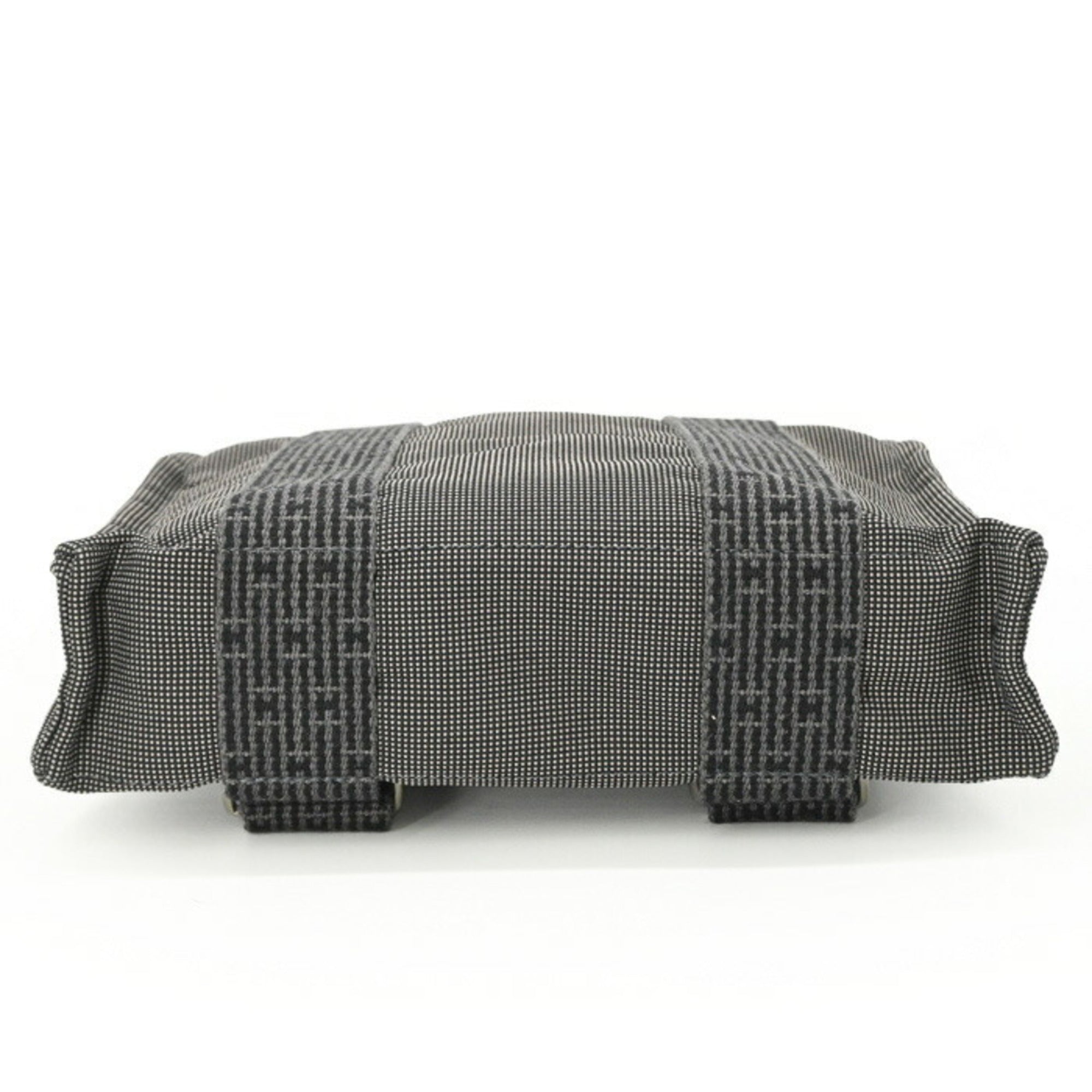 HERMES Hermes Herline Ad PM Canvas Tote Bag Backpack for Men and Women, Gray/Black — Like New