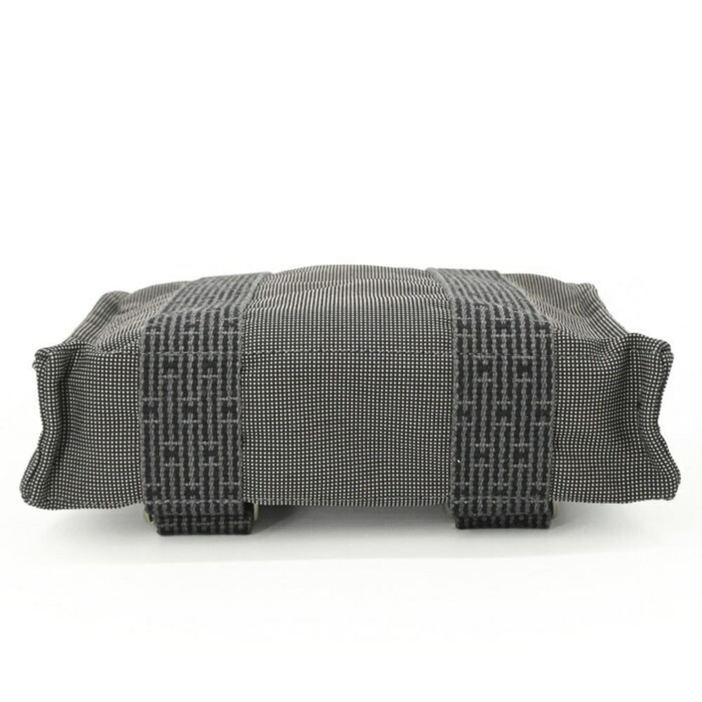 HERMES Hermes Herline Ad PM Canvas Tote Bag Backpack for Men and Women, Gray/Black — Like New
