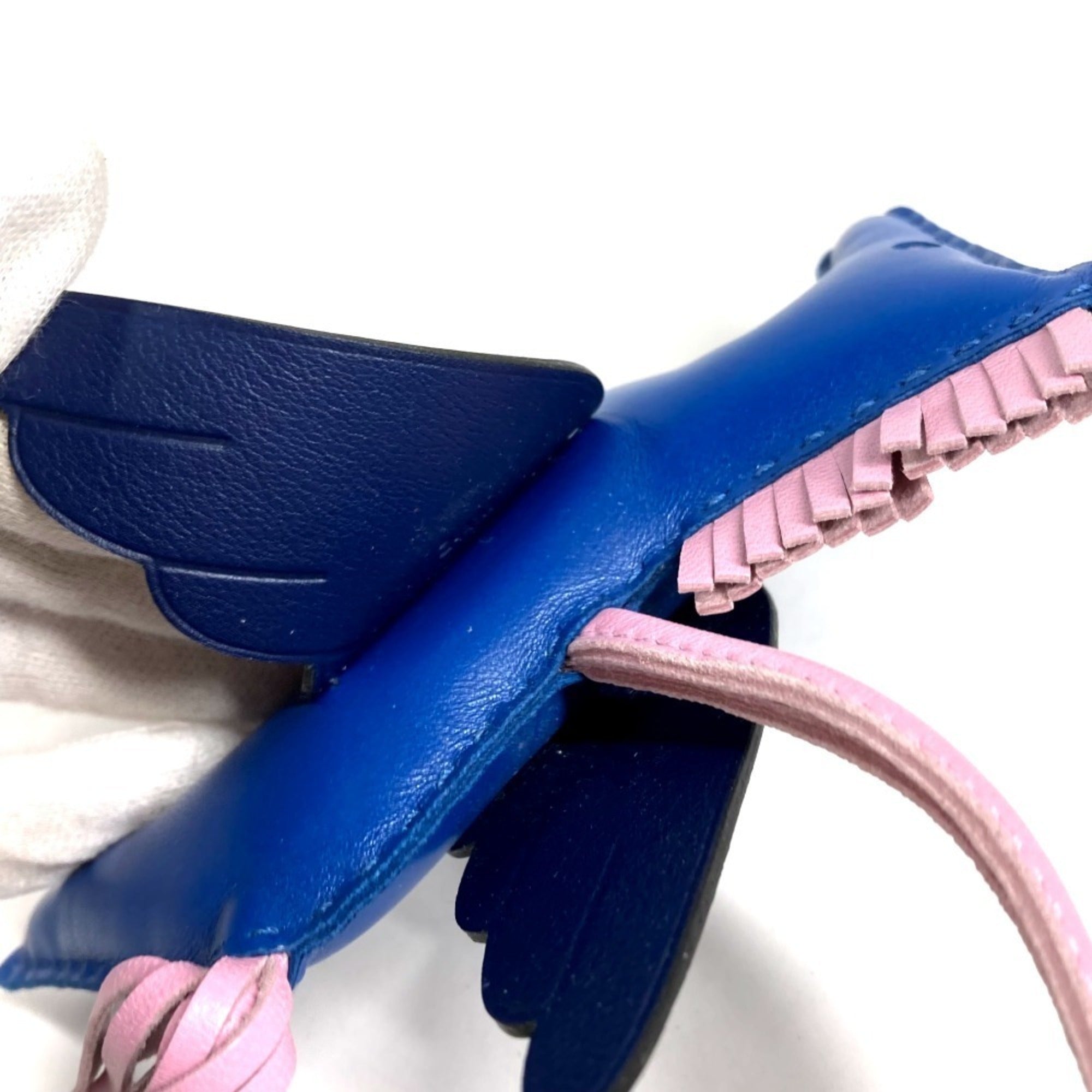 HERMES Hermes Horse Keychain Cheval Rodeo Pegasus MM Accessory Bag Charm Agneau Milo Men's Women's Blue Like New — Like New