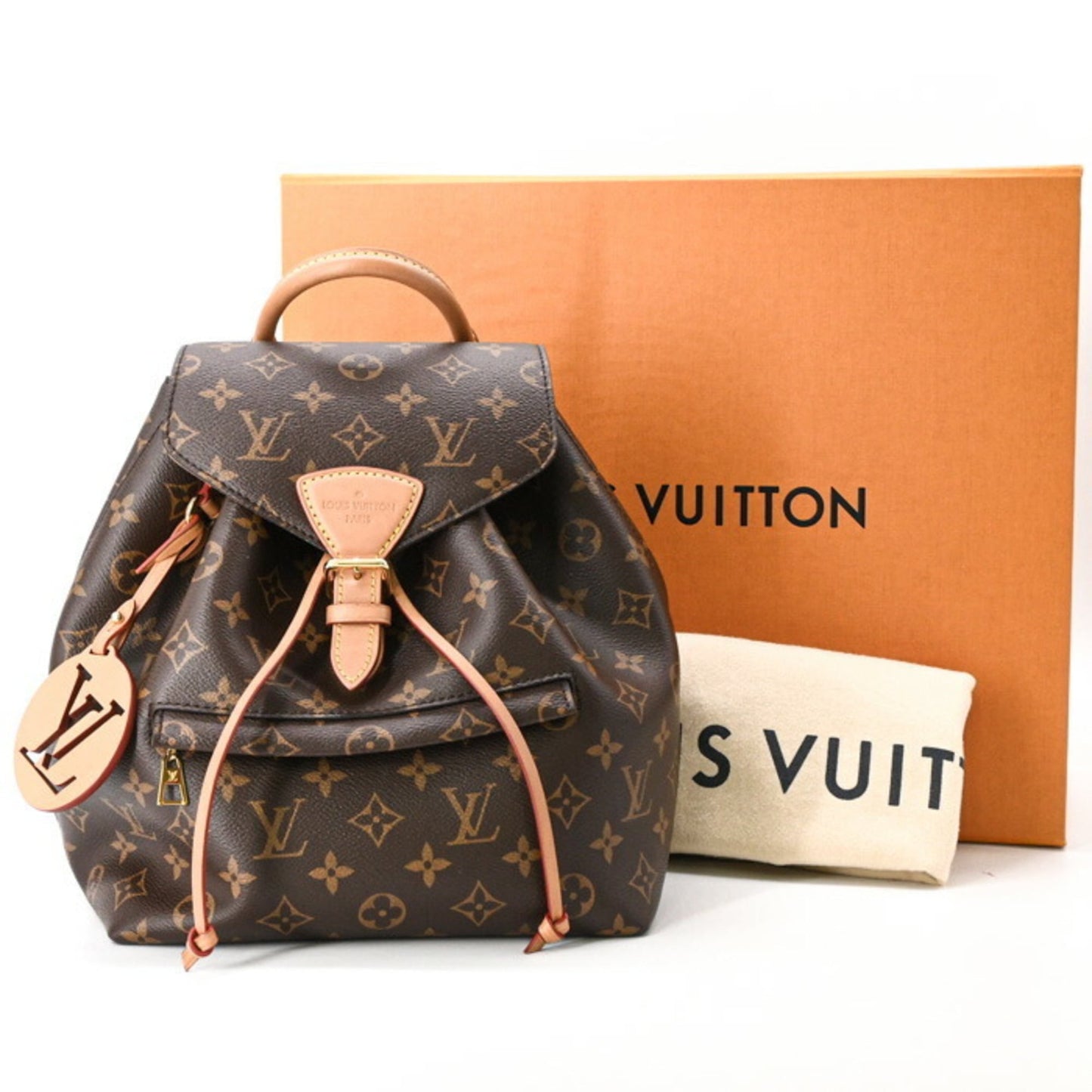 LOUIS VUITTON Montsouris NM PM Monogram Leather Backpack, Brown, with IC Chip, M45501