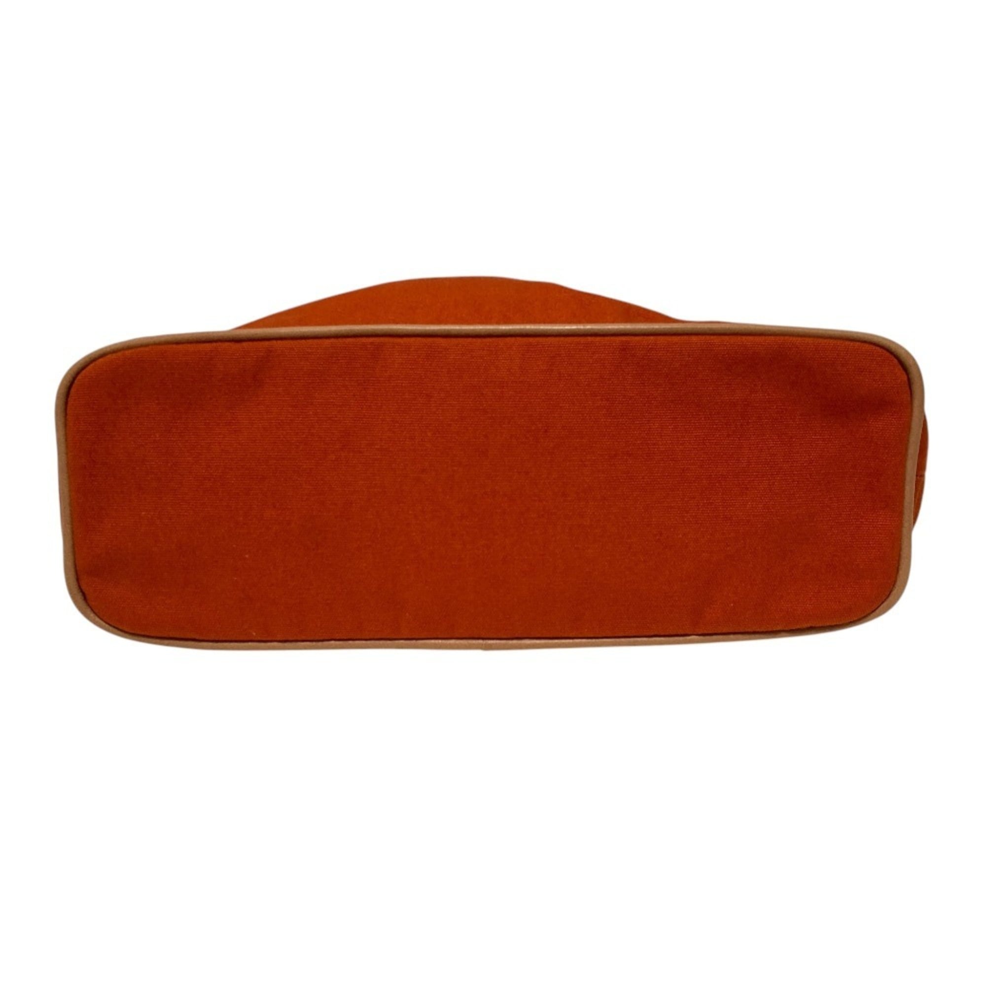 HERMES Bolide 31 Canvas Pouch, Orange, Women's — Like New