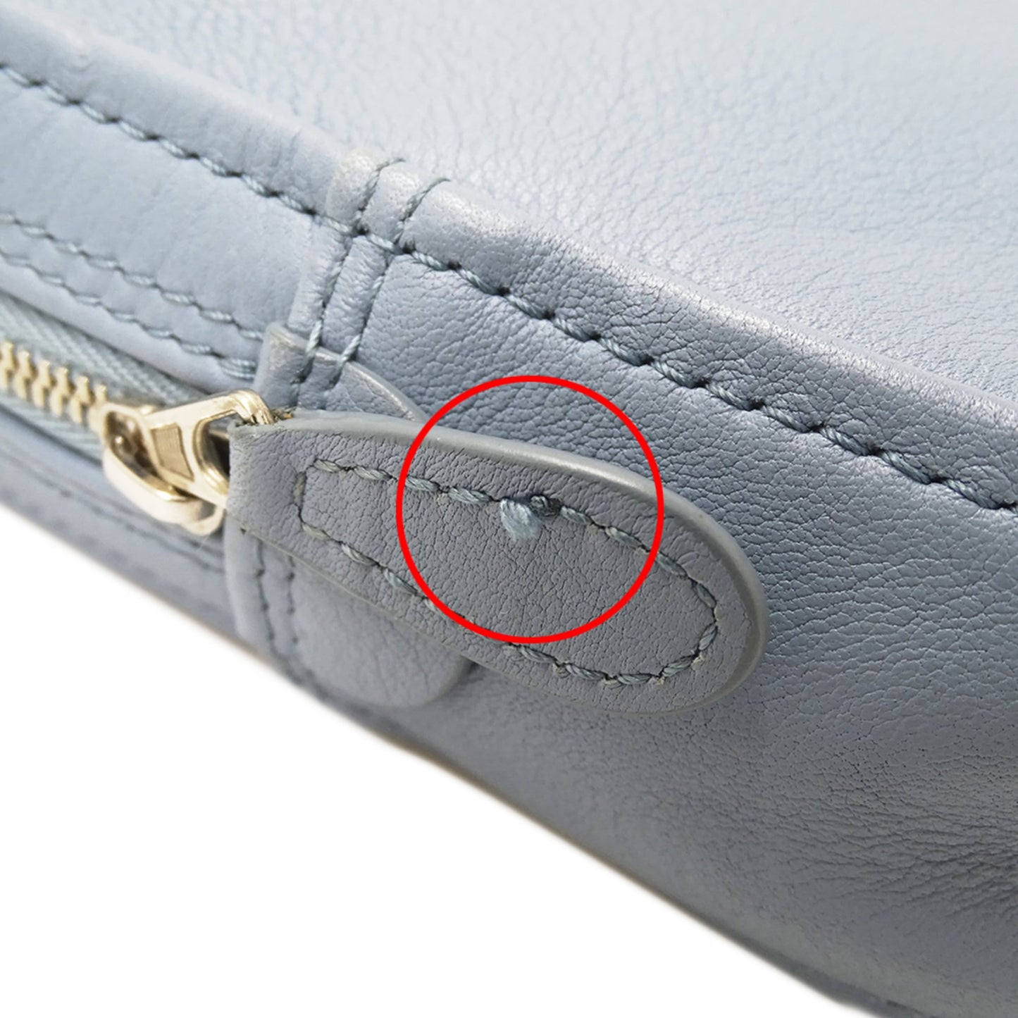 Balenciaga BALENCIAGA Women's Designer Clutch Bag/Second Handbag Leather Light Blue 476976 Triangle