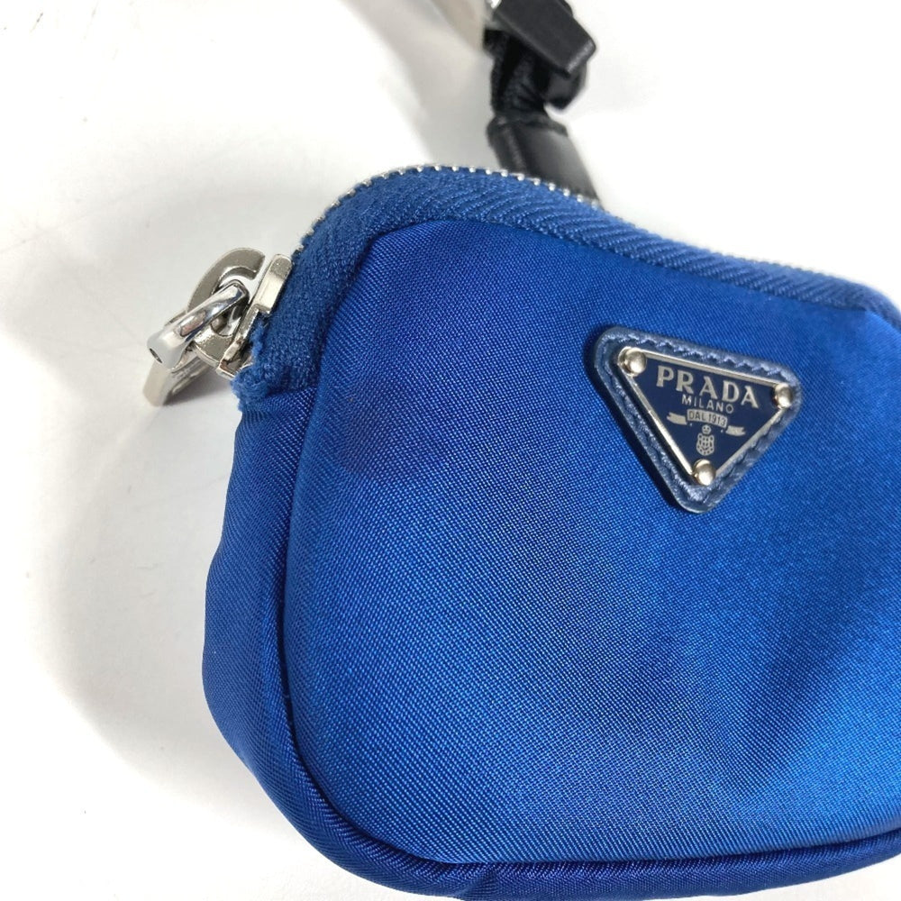 PRADA 2YG008 Triangle Logo Pet Leash Handbag Pouch for Dogs and Pets - Nylon, Blue. (Suitable men women.) — Like New