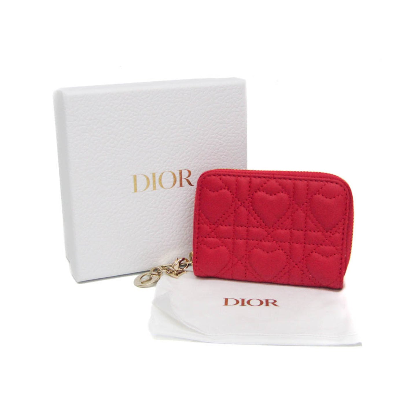 Christian Dior Lady Dior S0985ONHG Women's Leather Coin Purse/coin Case Red Color