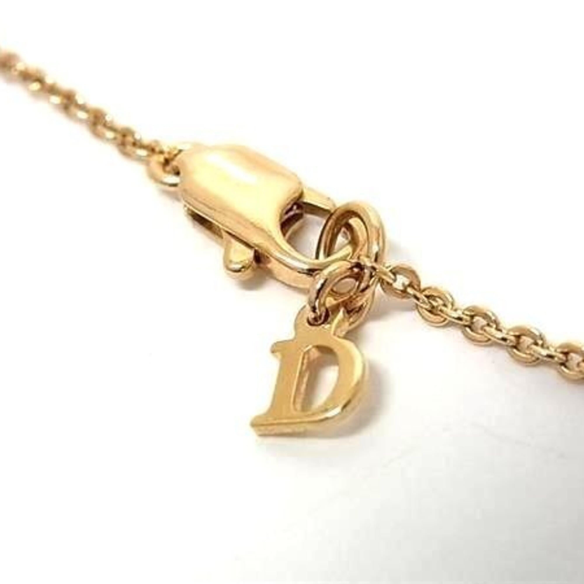 Christian Dior Gold Metal Rhinestone Necklace for Women — Like New