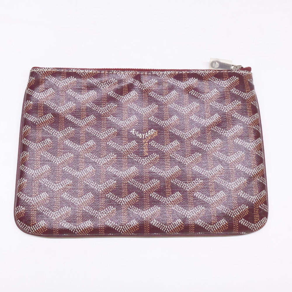 GOYARD Sena PM Clutch Bag Pouch Burgundy Silver Hardware Women's — Like New
