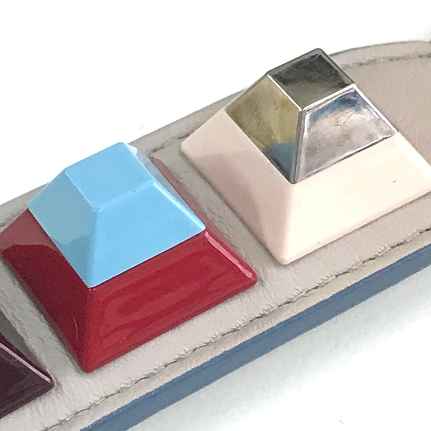 Fendi Studs Shoulder strap Gray x Multicolore