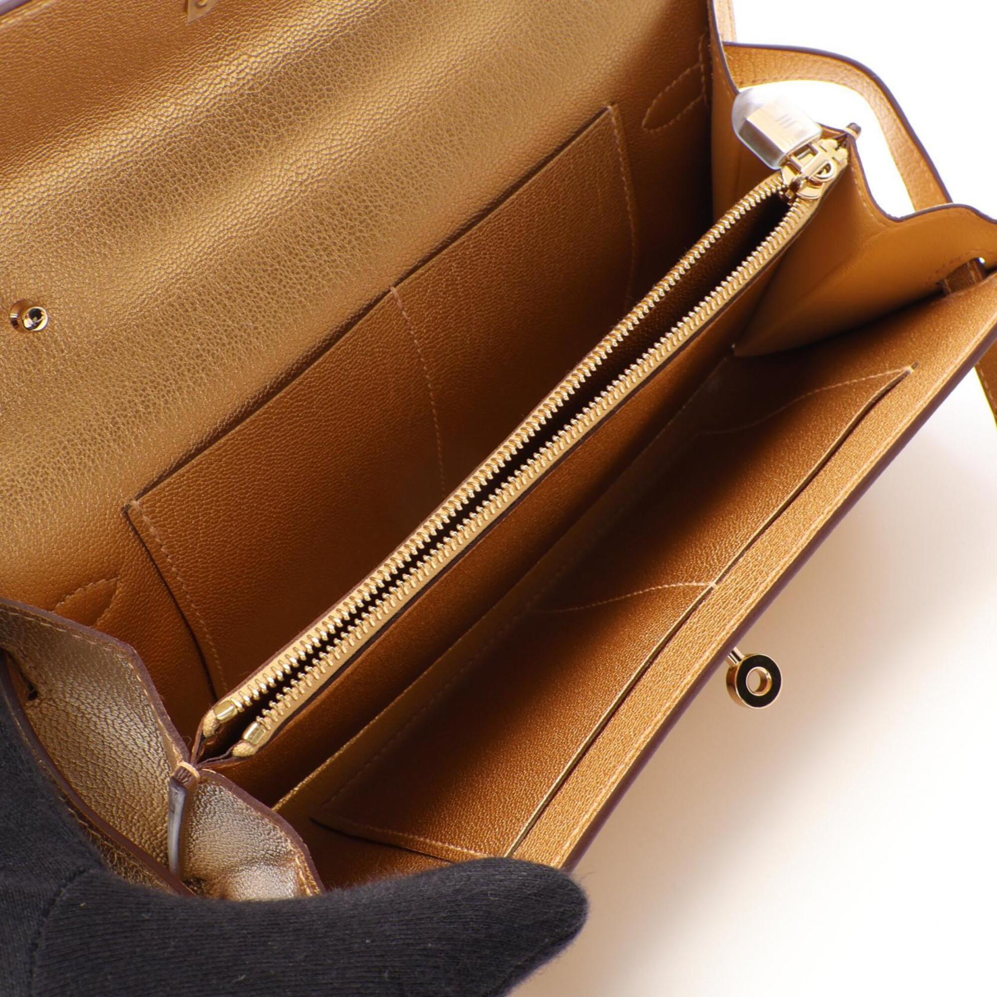Hermes Kelly To Go Dore Shoulder Bag/Handbag, Chevre Shamkira Leather, Women's, Gold Tone — New - Store Return
