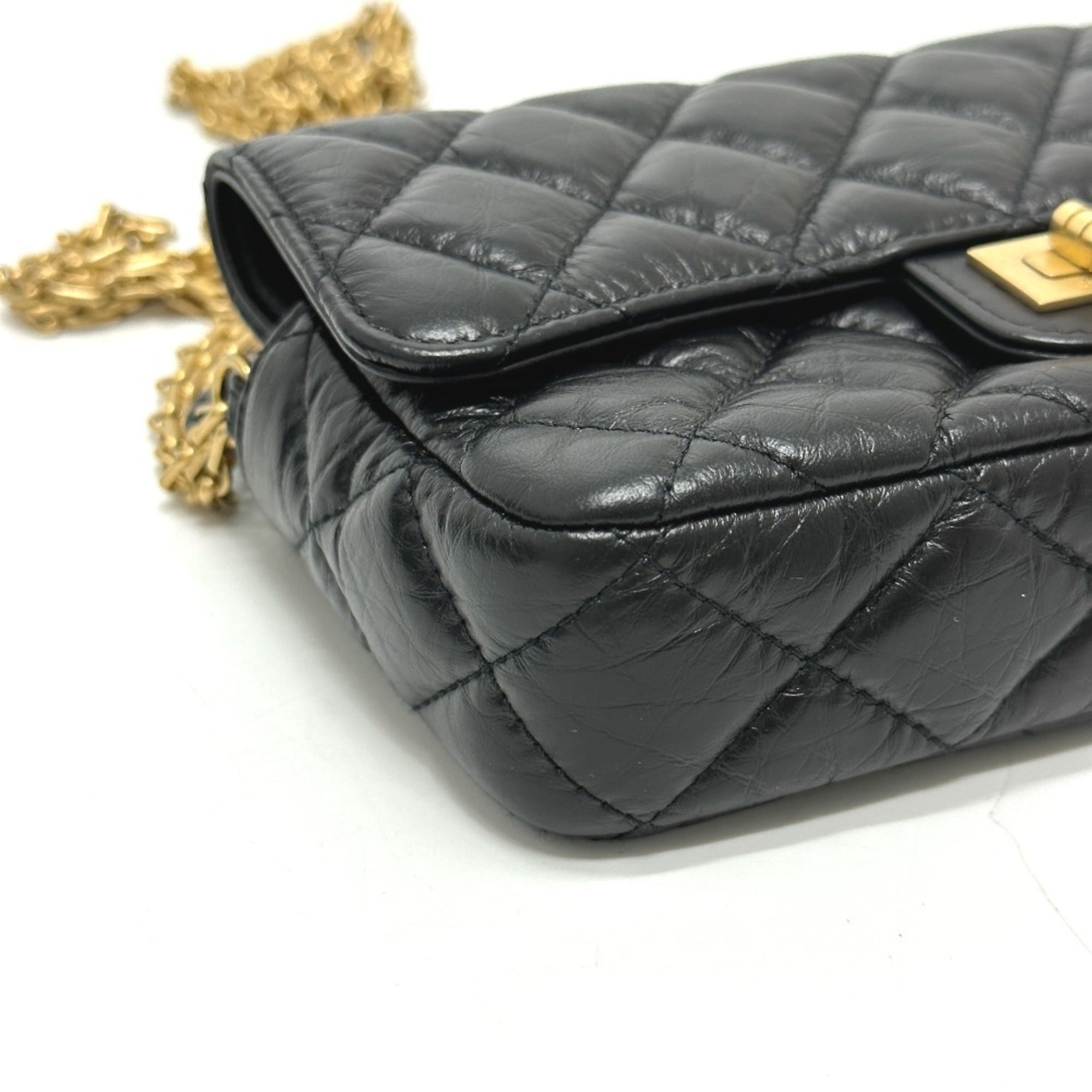 CHANEL AP2215 2.55 Mademoiselle Matelasse Chain Wallet Shoulder Bag Calfskin Women's Black G-230510-29 — New - Store Return