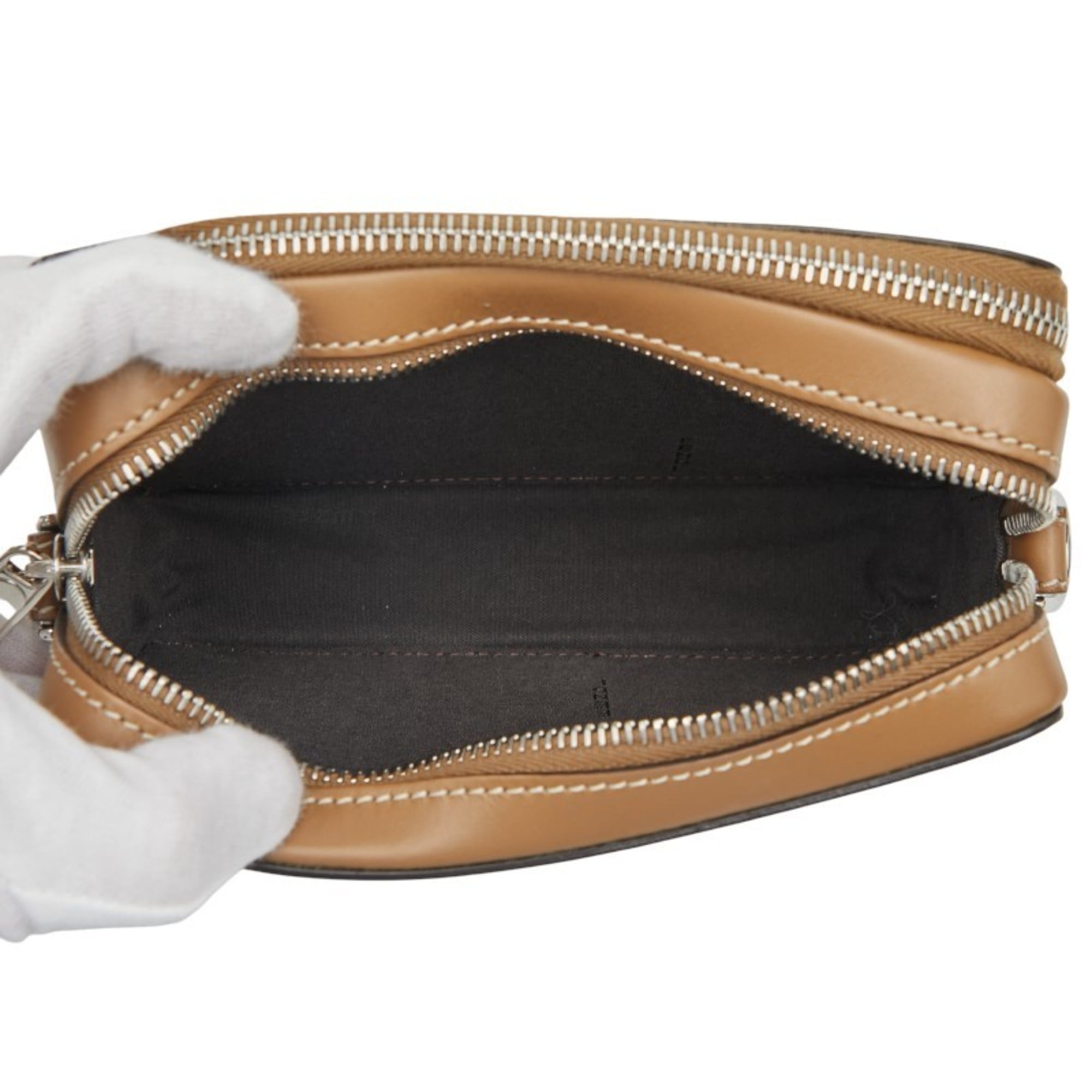 Fendi FF Organizer Camera Case Crossbody Shoulder Bag 7M0357 Brown/Black Leather Women's FENDI